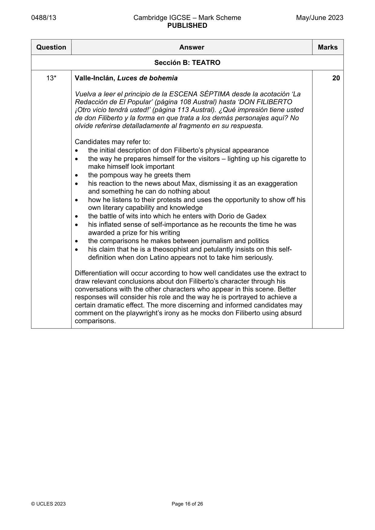 Mark scheme, page 16 of 26