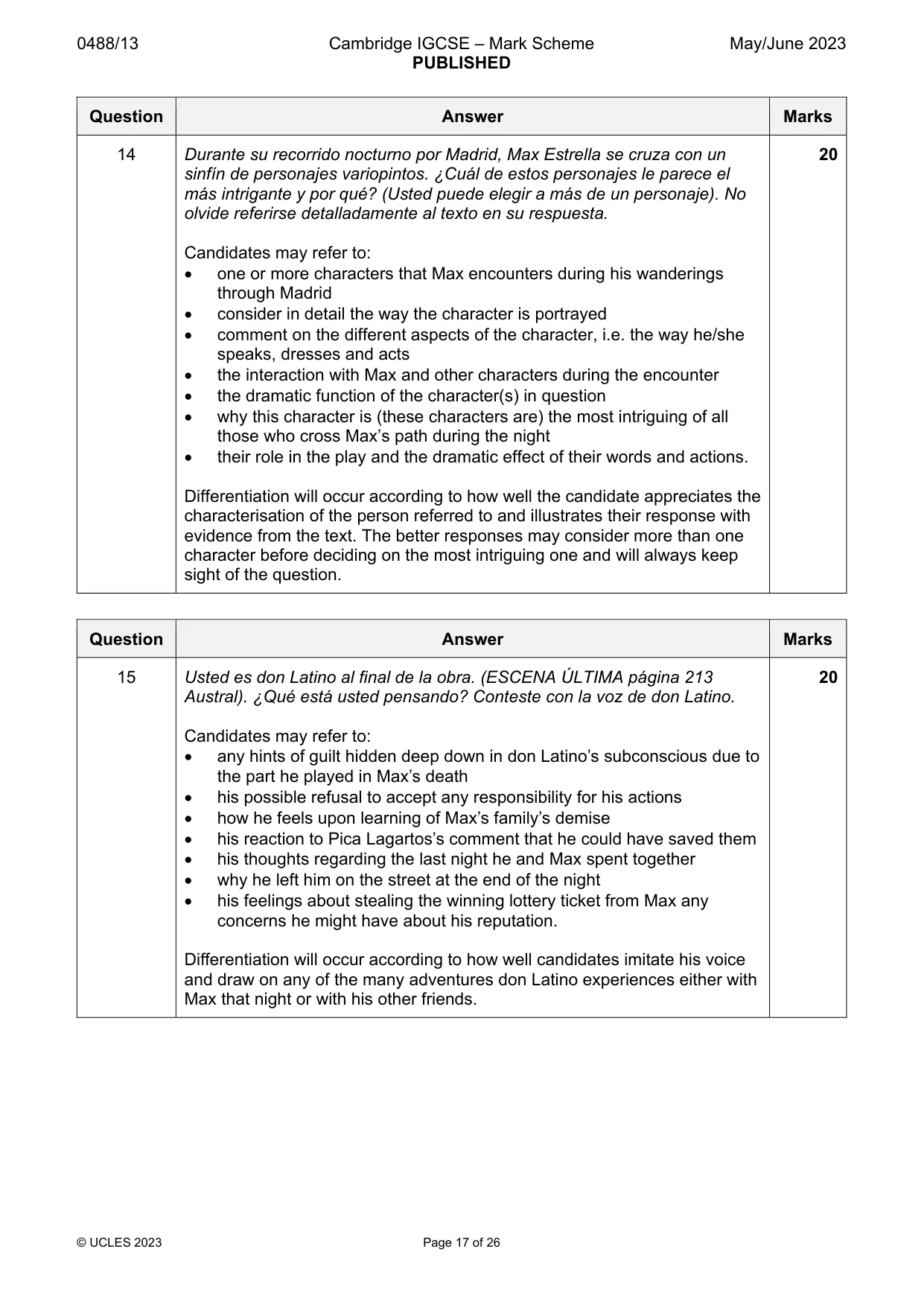 Mark scheme, page 17 of 26