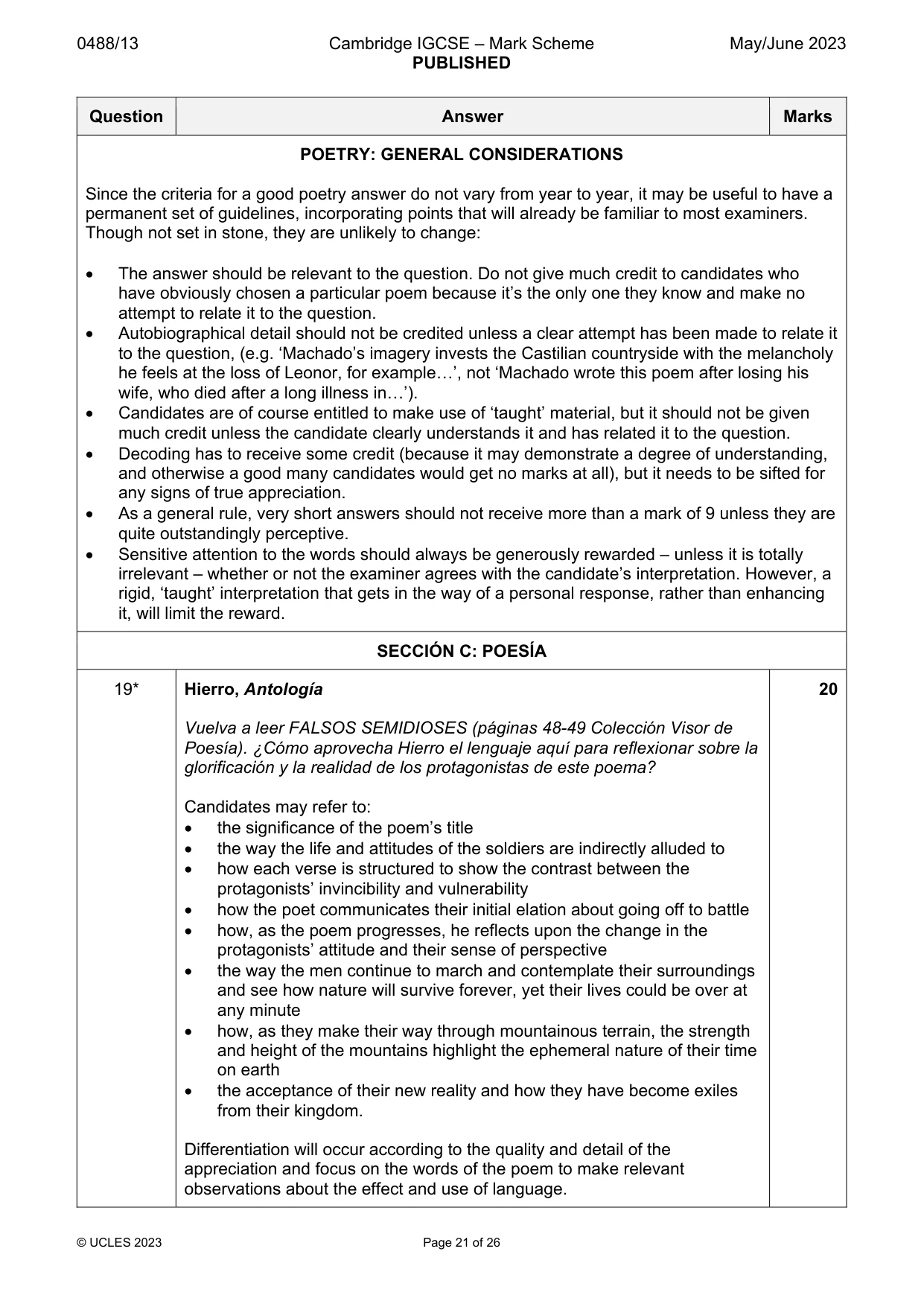 Mark scheme, page 21 of 26
