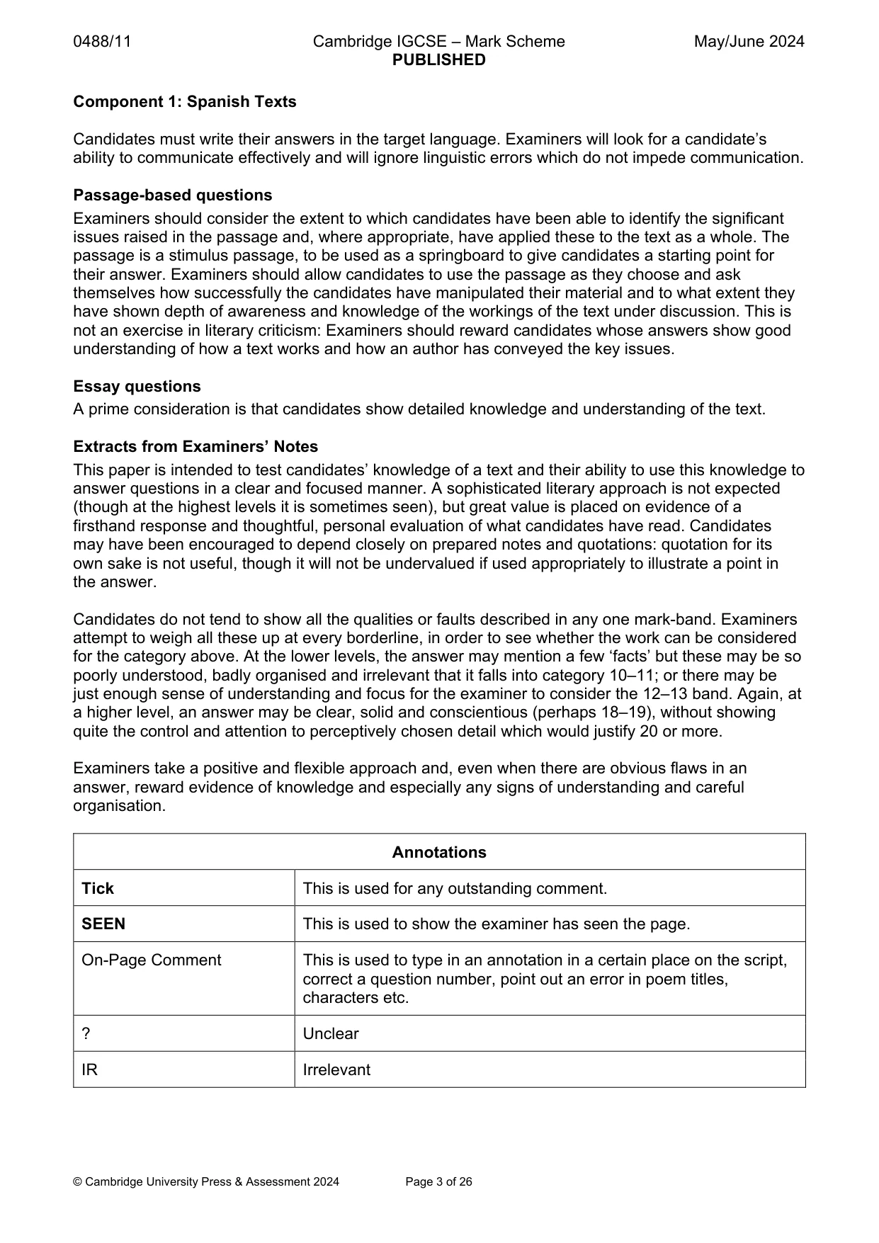 Mark scheme, page 3 of 26