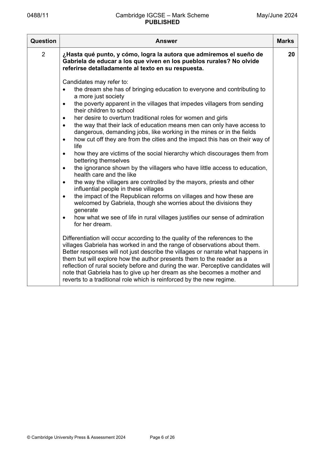 Mark scheme, page 6 of 26
