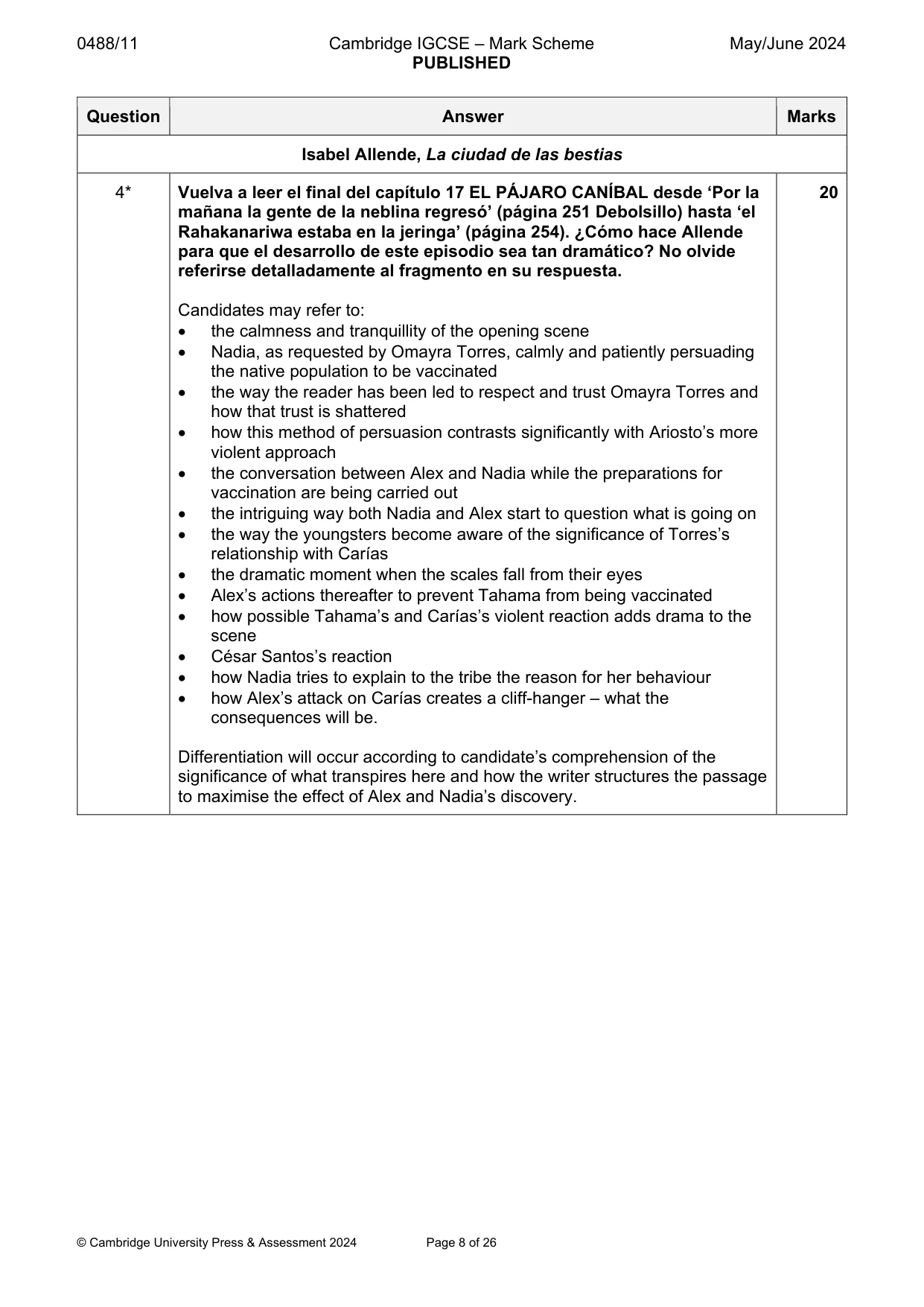 Mark scheme, page 8 of 26