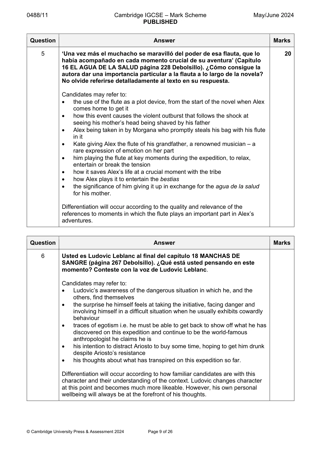 Mark scheme, page 9 of 26