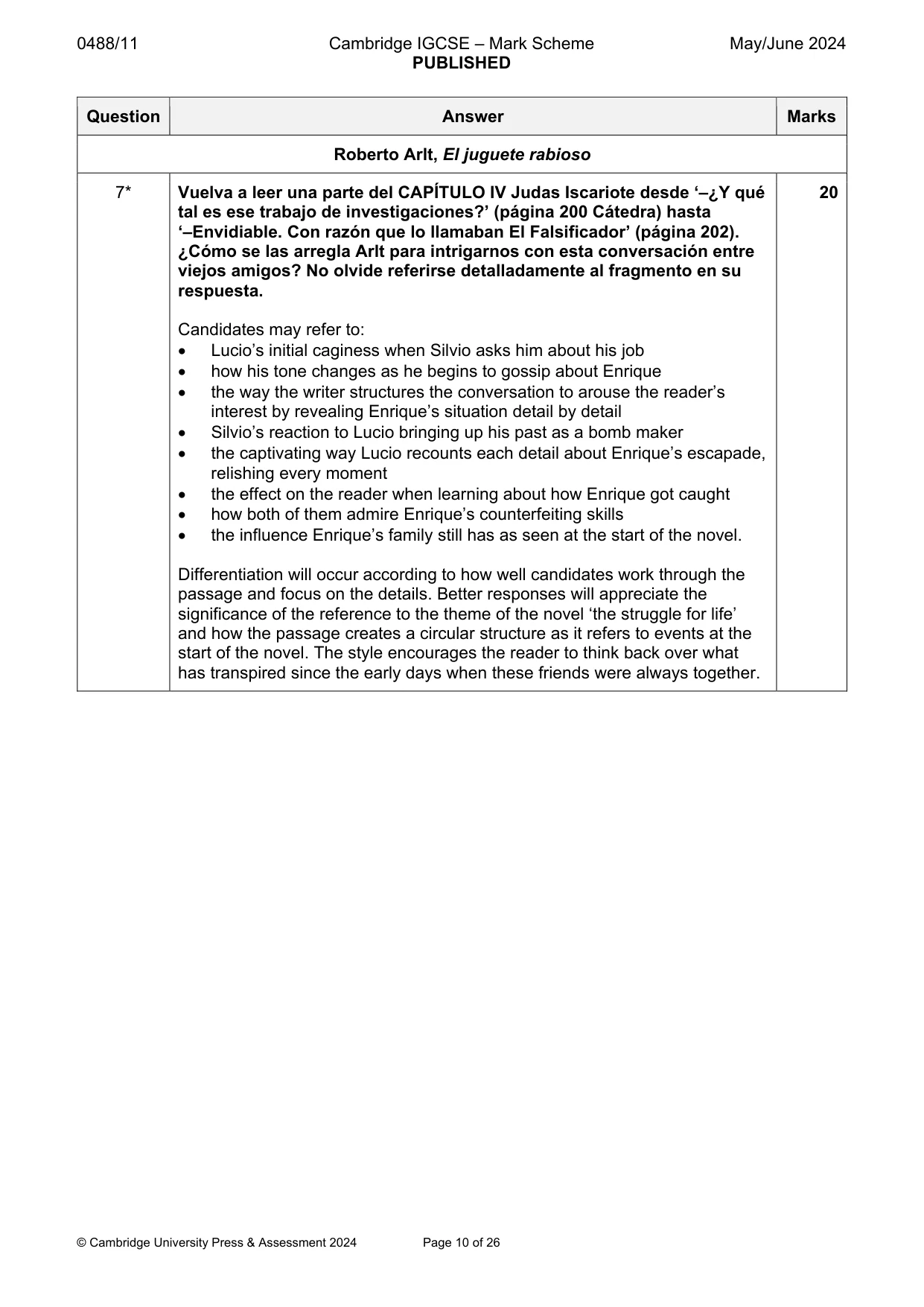 Mark scheme, page 10 of 26