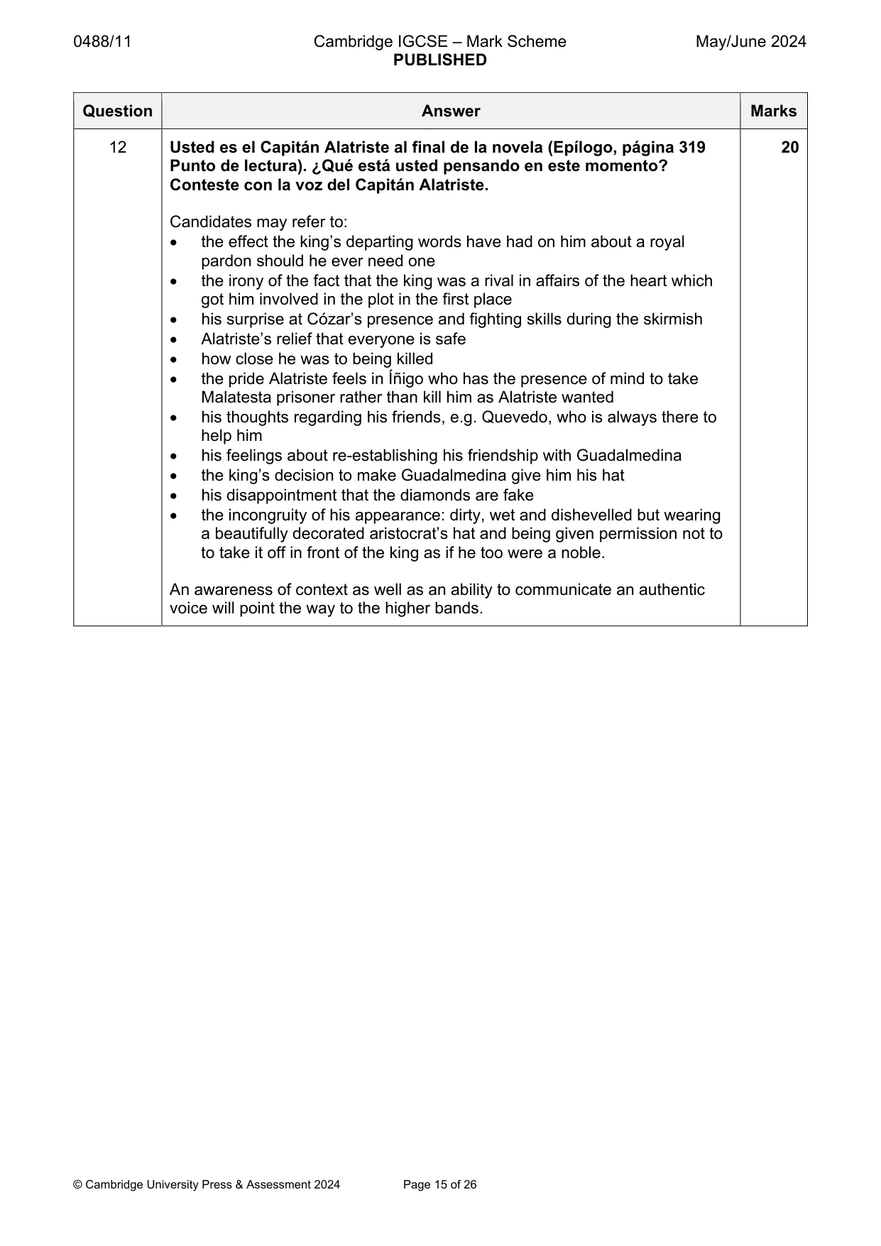 Mark scheme, page 15 of 26