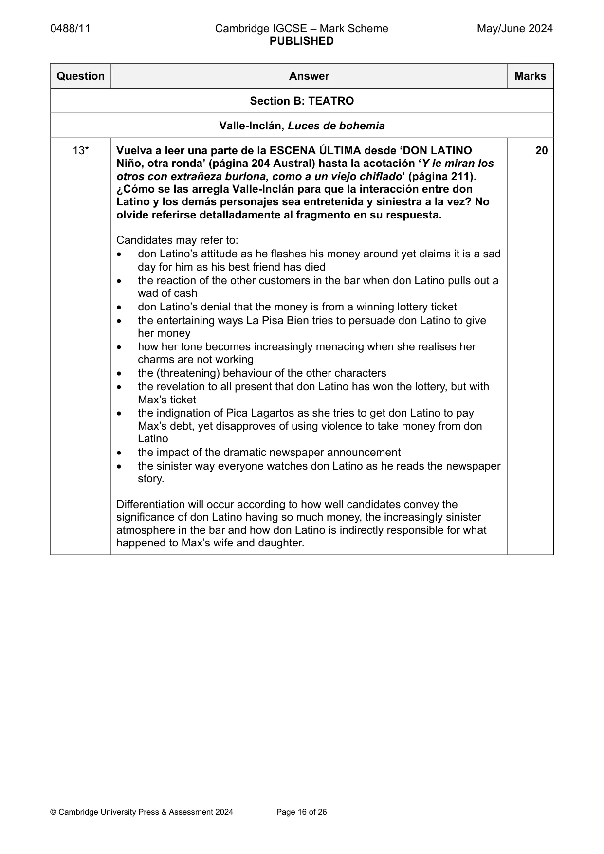 Mark scheme, page 16 of 26