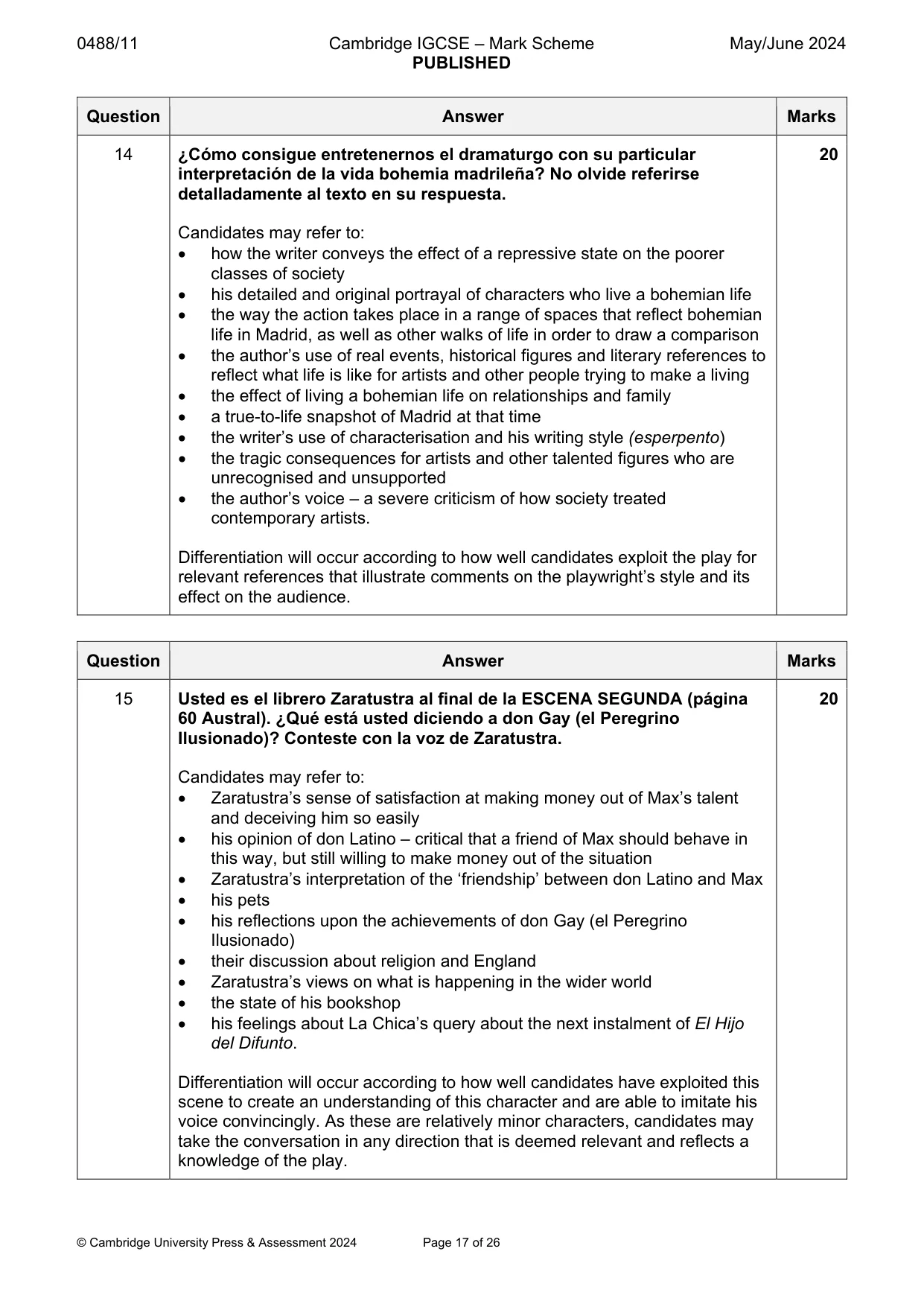 Mark scheme, page 17 of 26