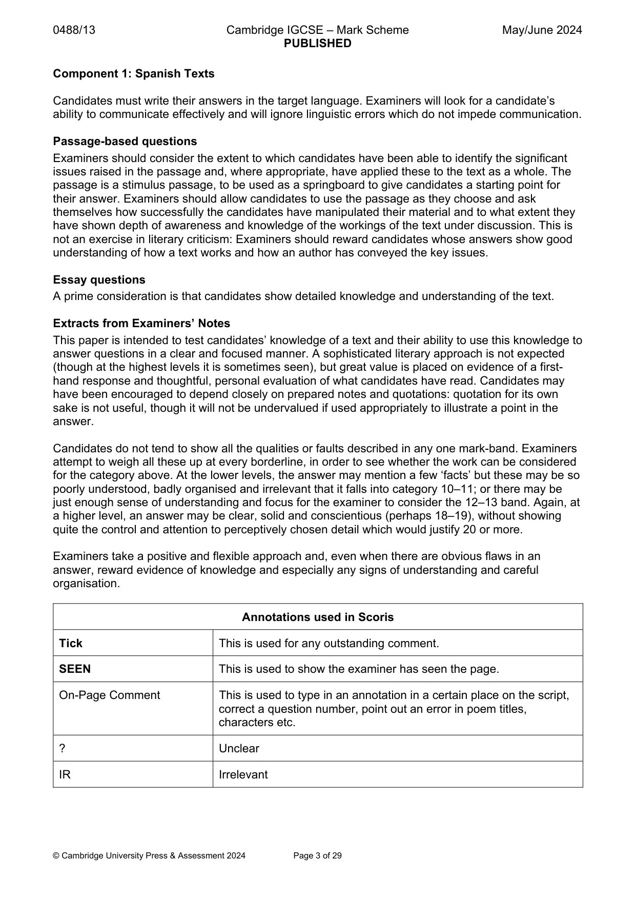 Mark scheme, page 3 of 29