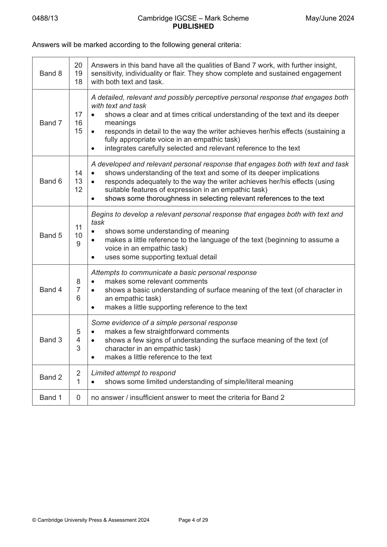 Mark scheme, page 4 of 29