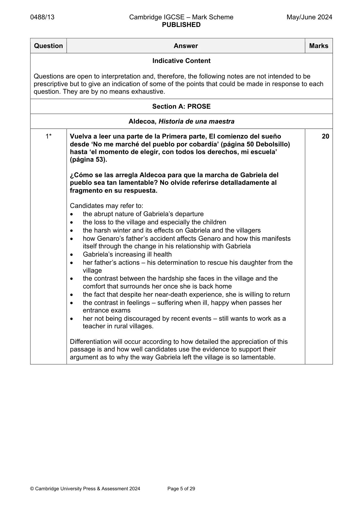 Mark scheme, page 5 of 29