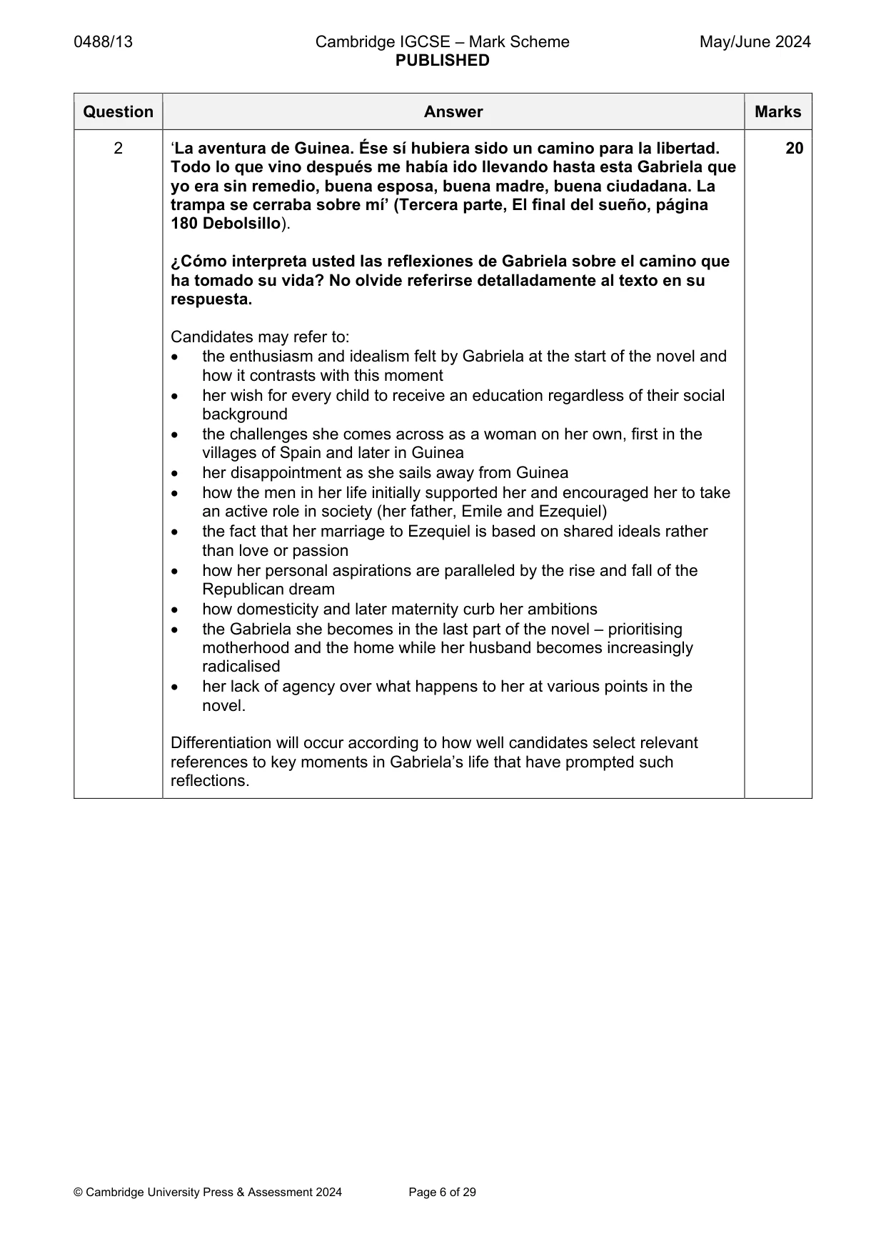 Mark scheme, page 6 of 29