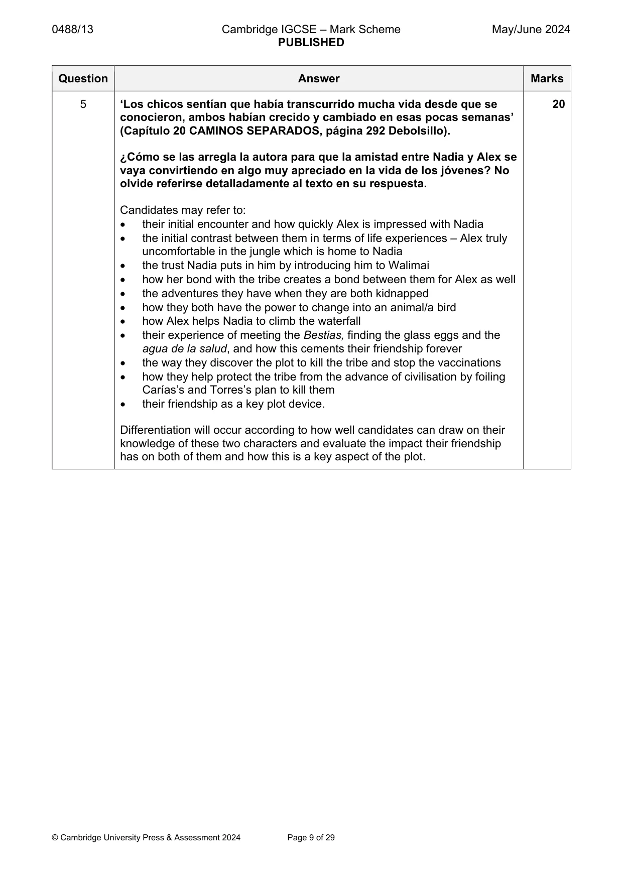 Mark scheme, page 9 of 29