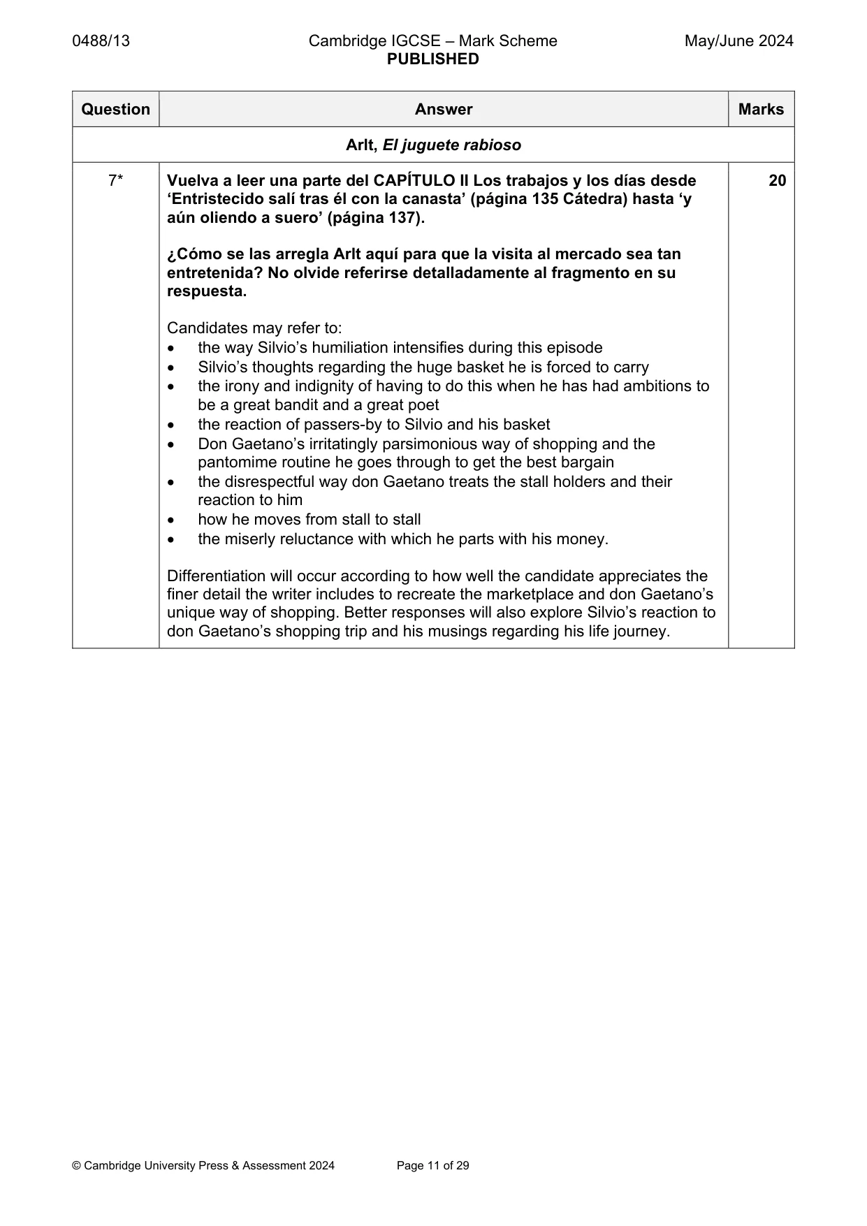 Mark scheme, page 11 of 29