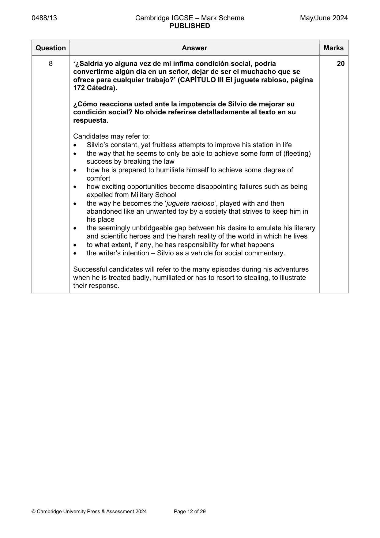 Mark scheme, page 12 of 29