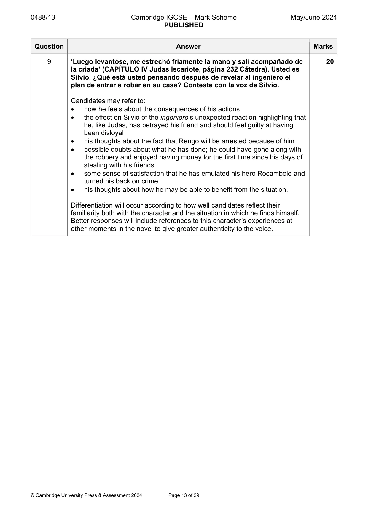 Mark scheme, page 13 of 29