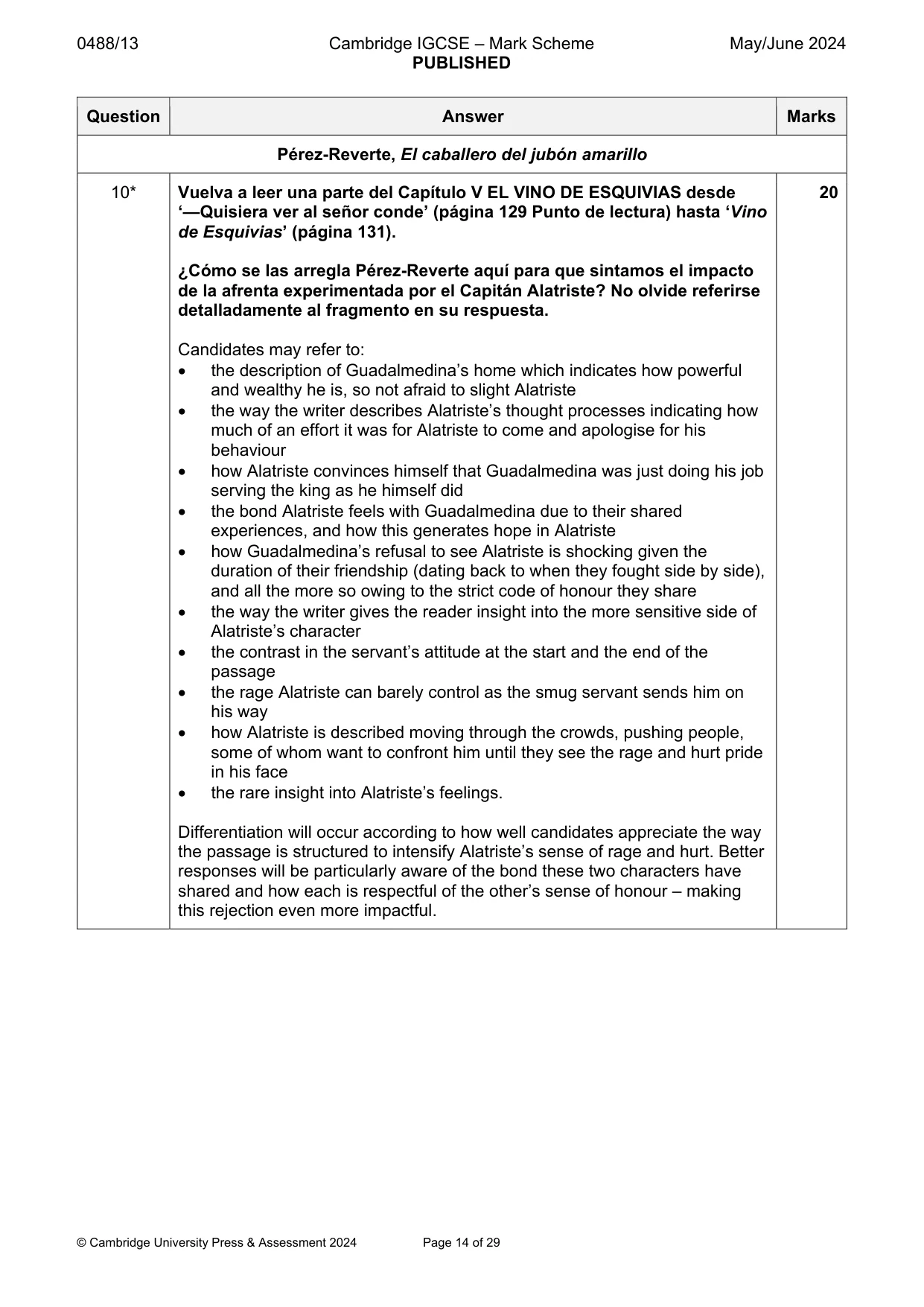 Mark scheme, page 14 of 29