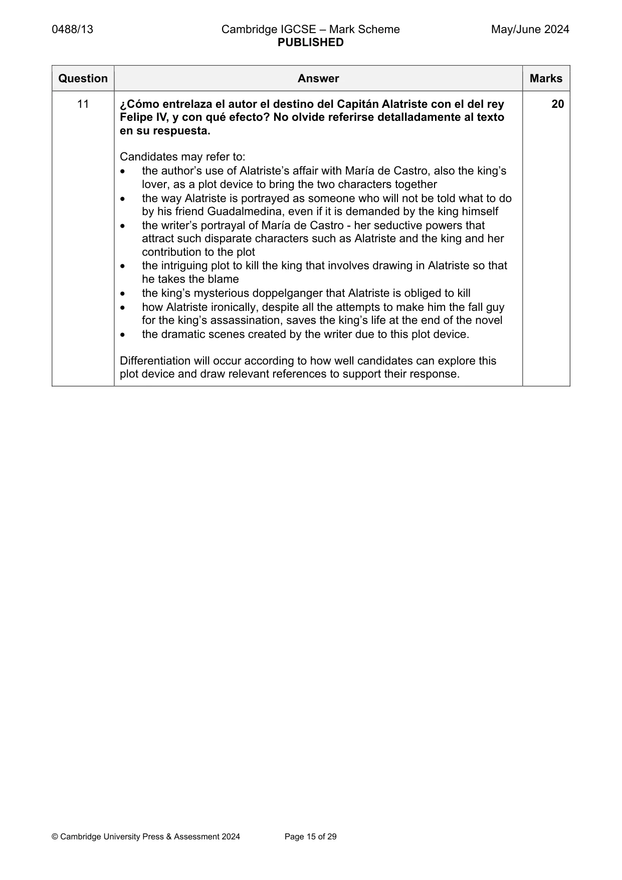 Mark scheme, page 15 of 29