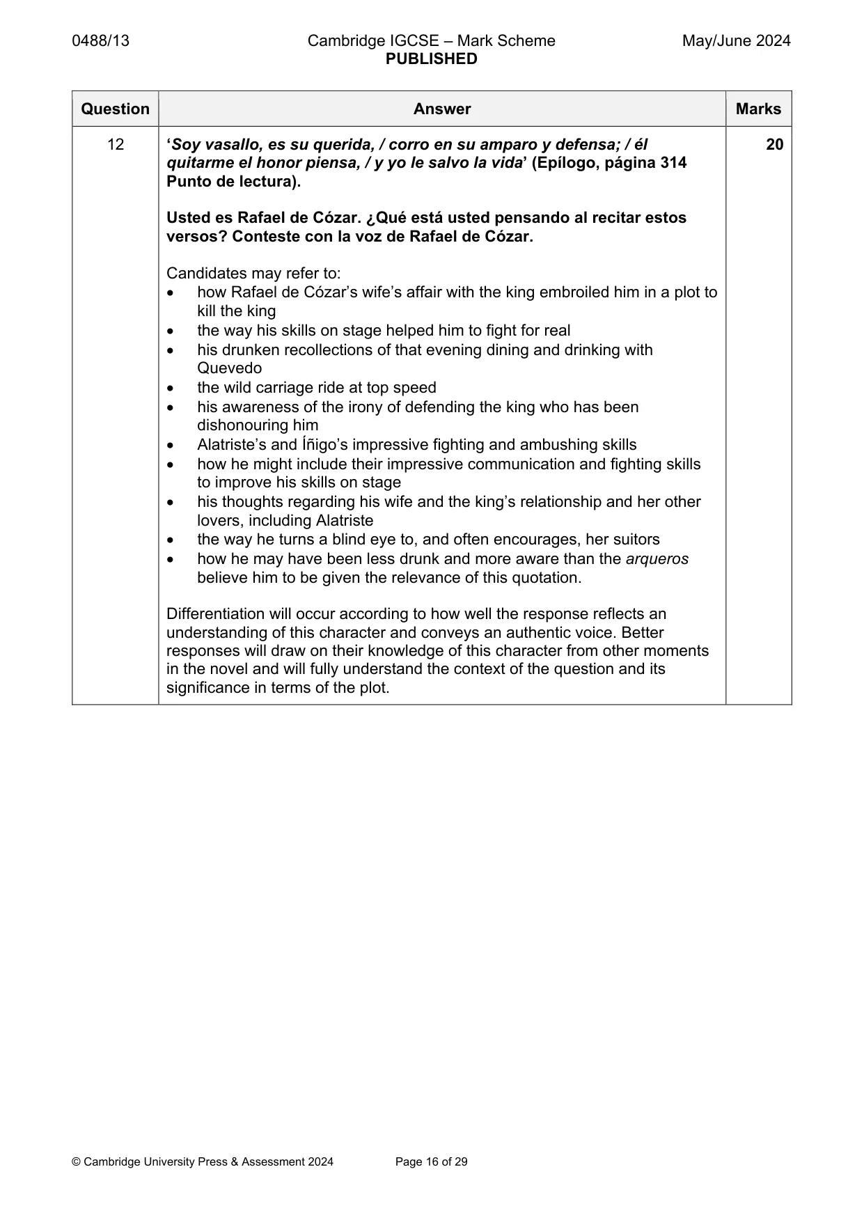 Mark scheme, page 16 of 29