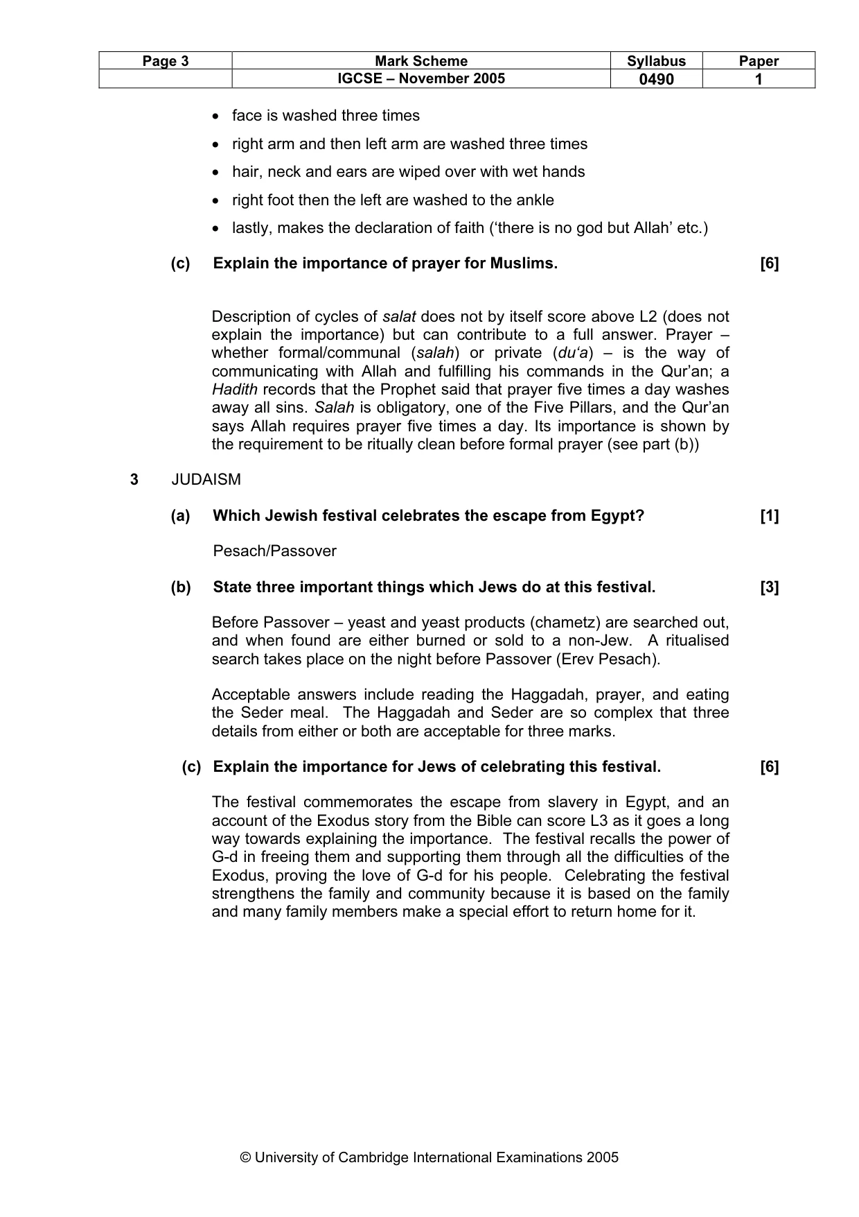 Mark scheme, page 4 of 8