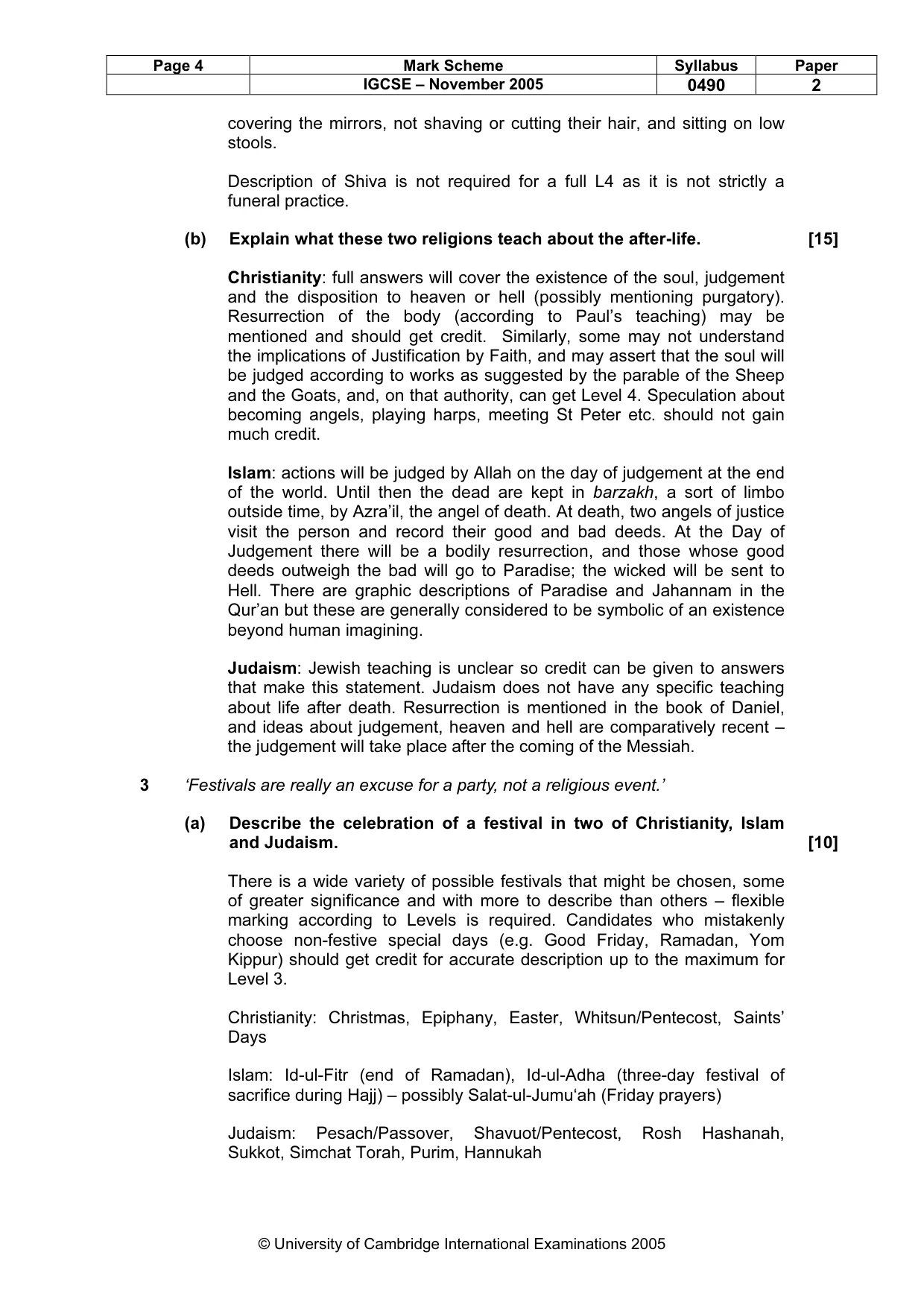 Mark scheme, page 5 of 7