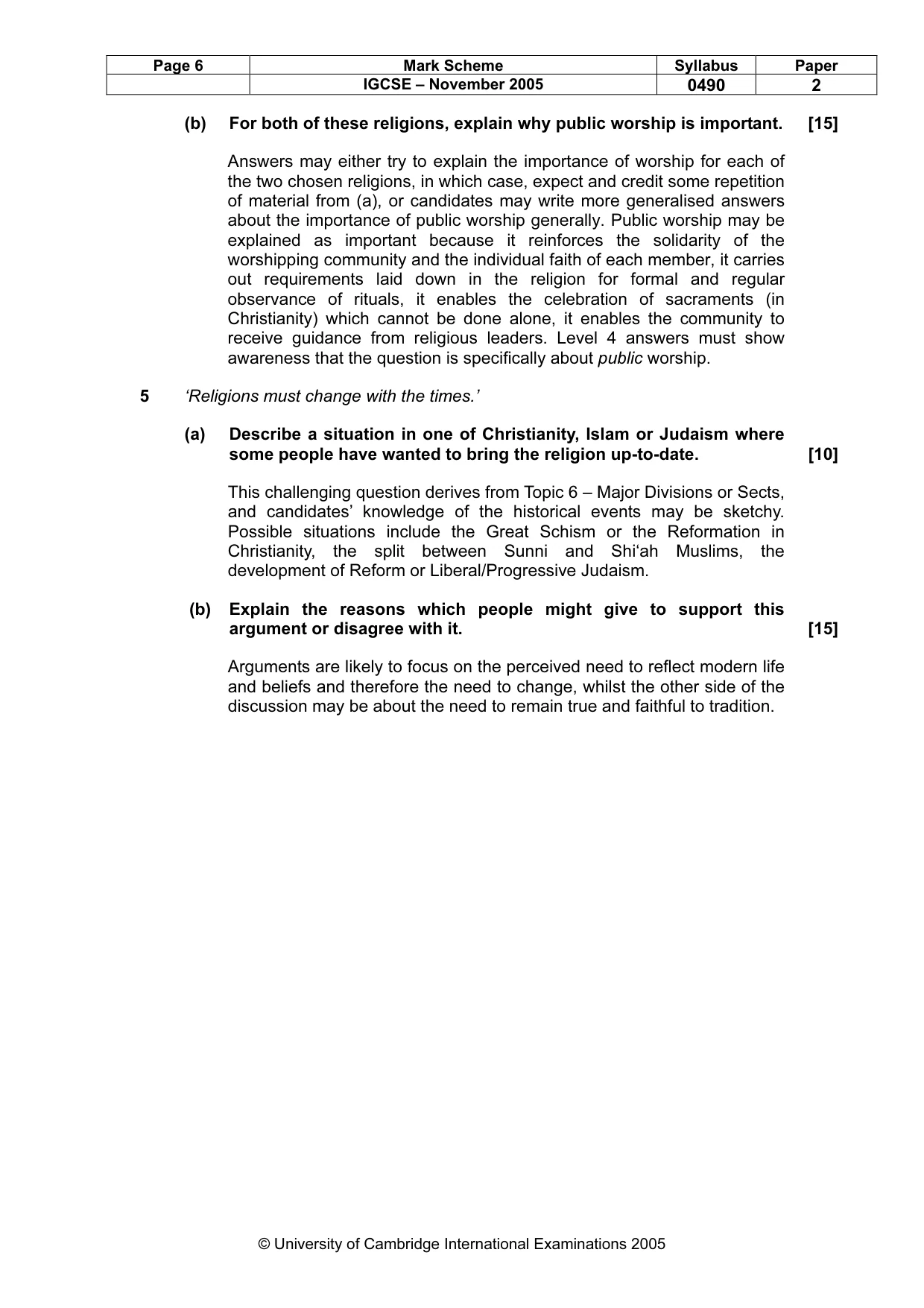 Mark scheme, page 7 of 7