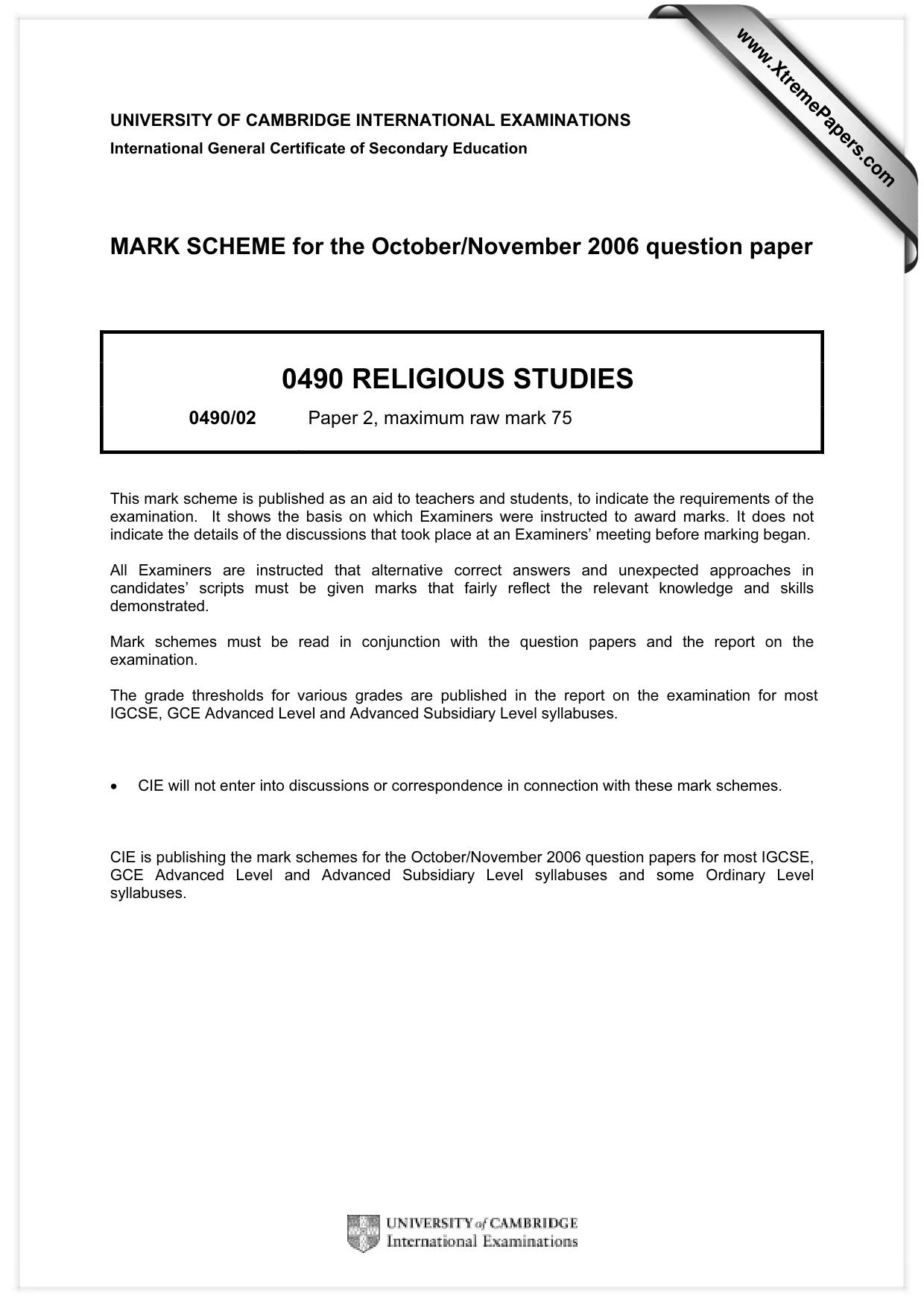 Mark scheme, page 1 of 5