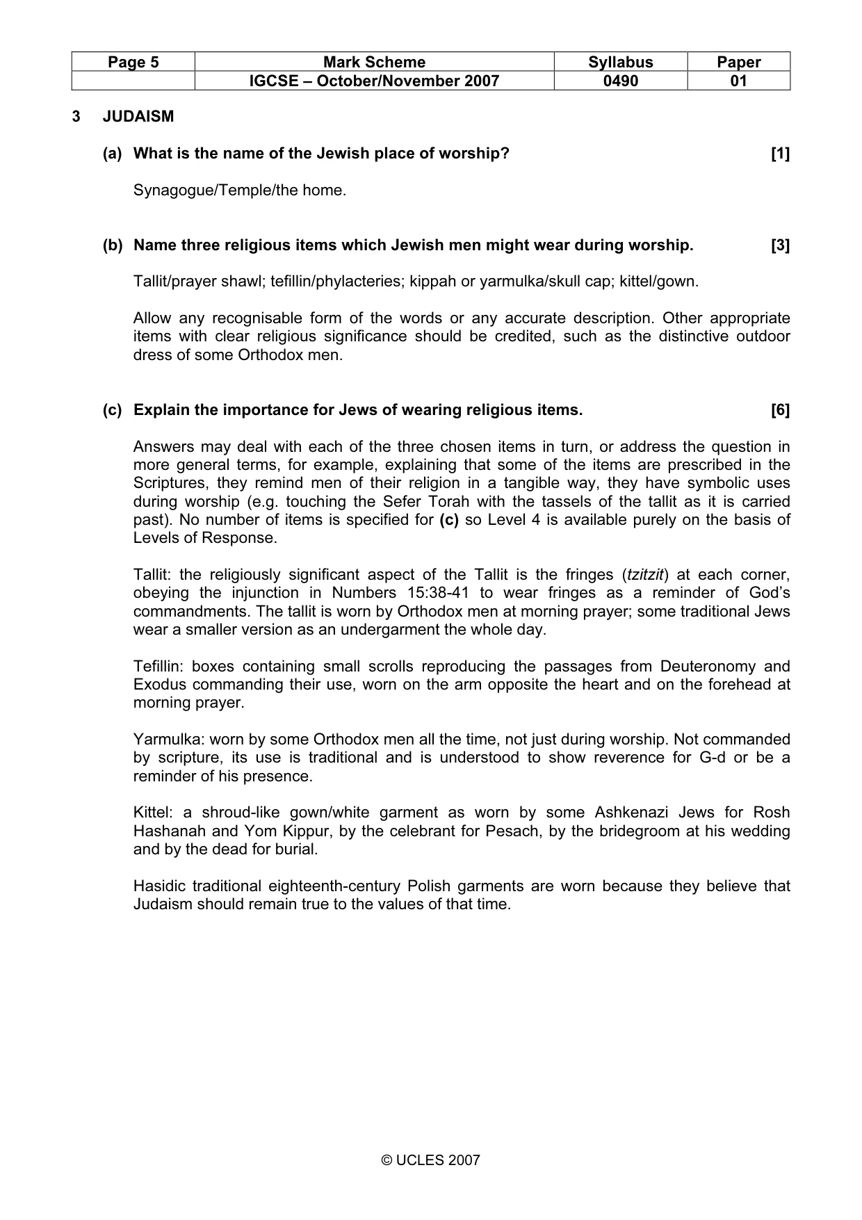 Mark scheme, page 5 of 11