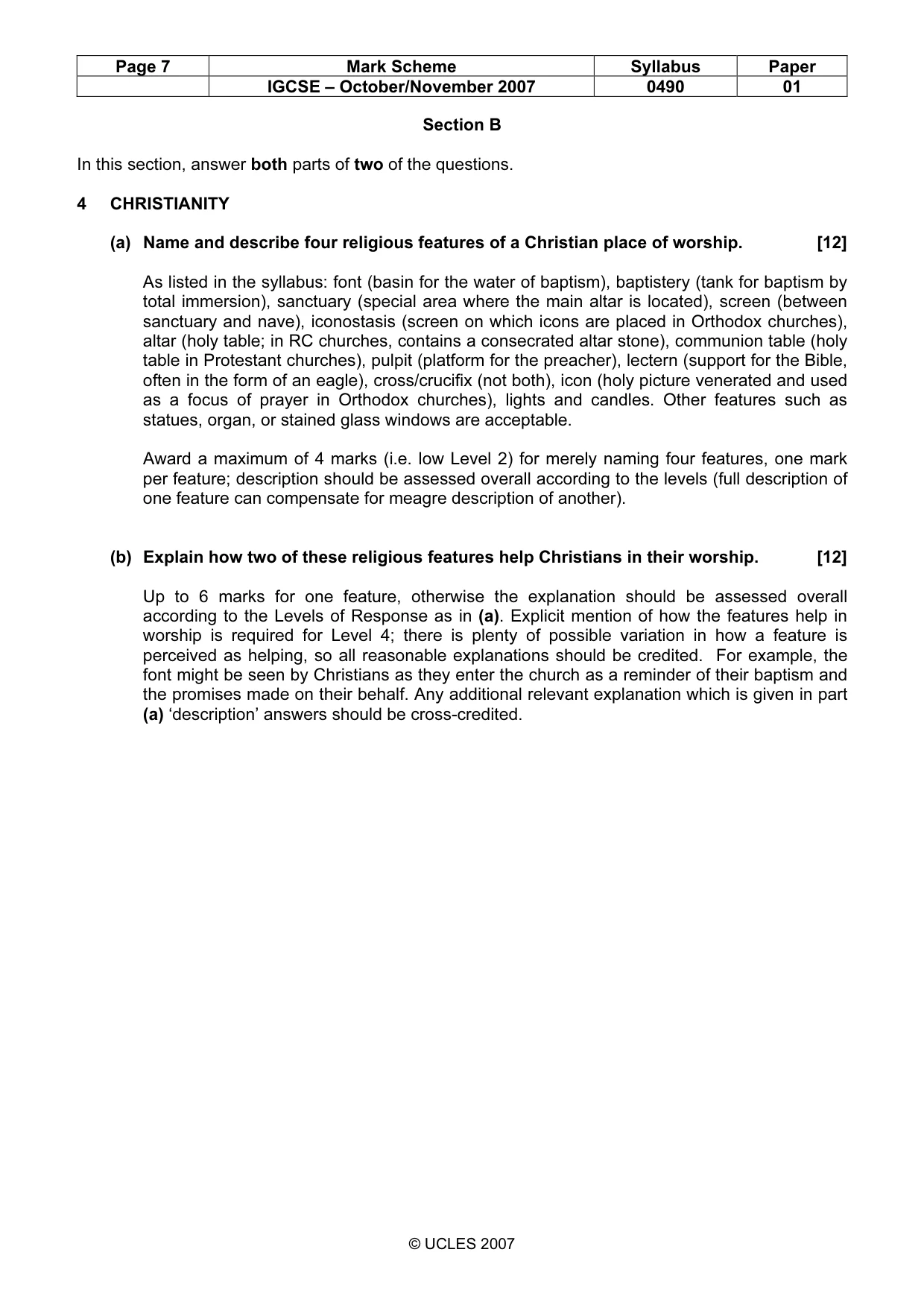 Mark scheme, page 7 of 11