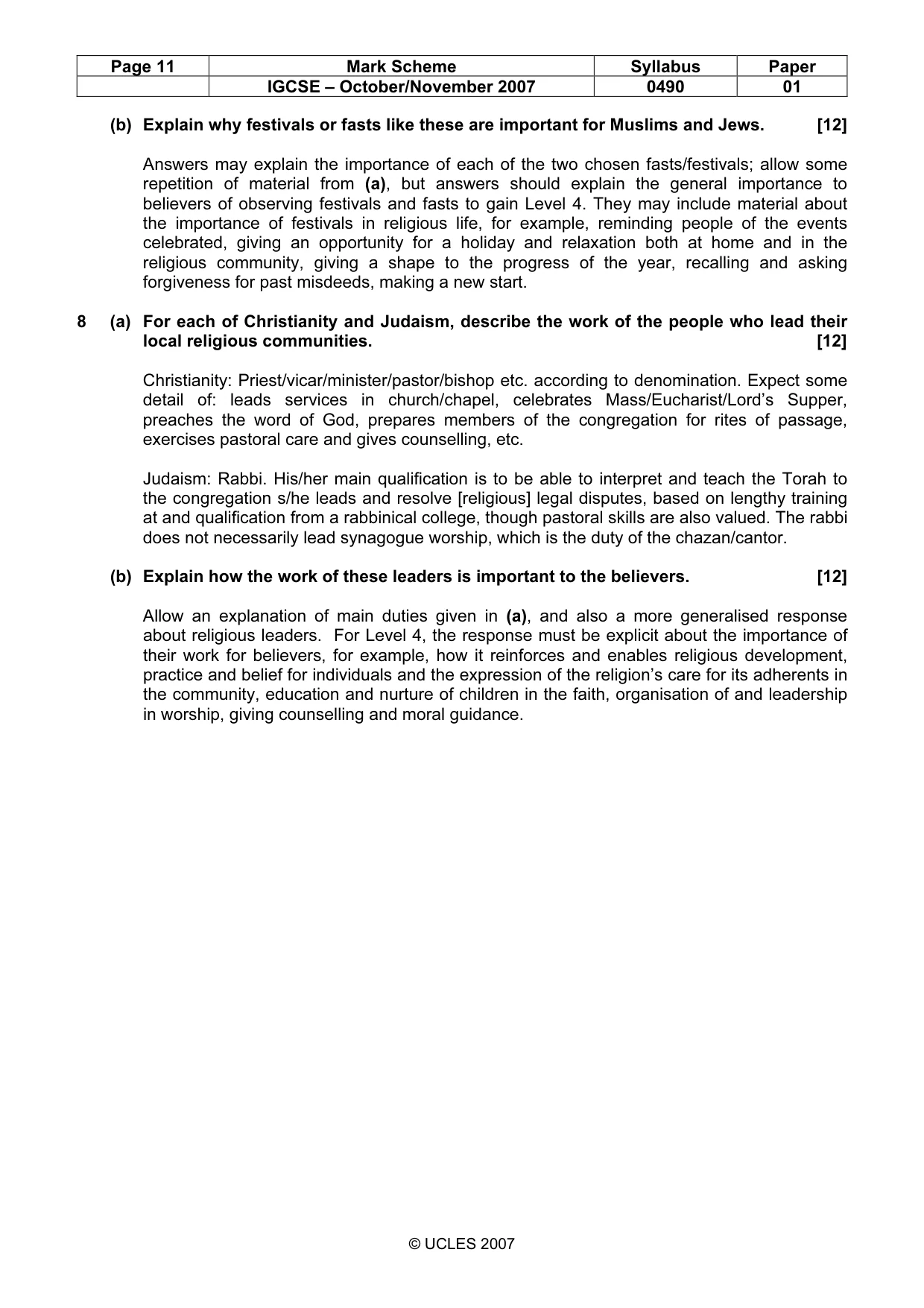 Mark scheme, page 11 of 11
