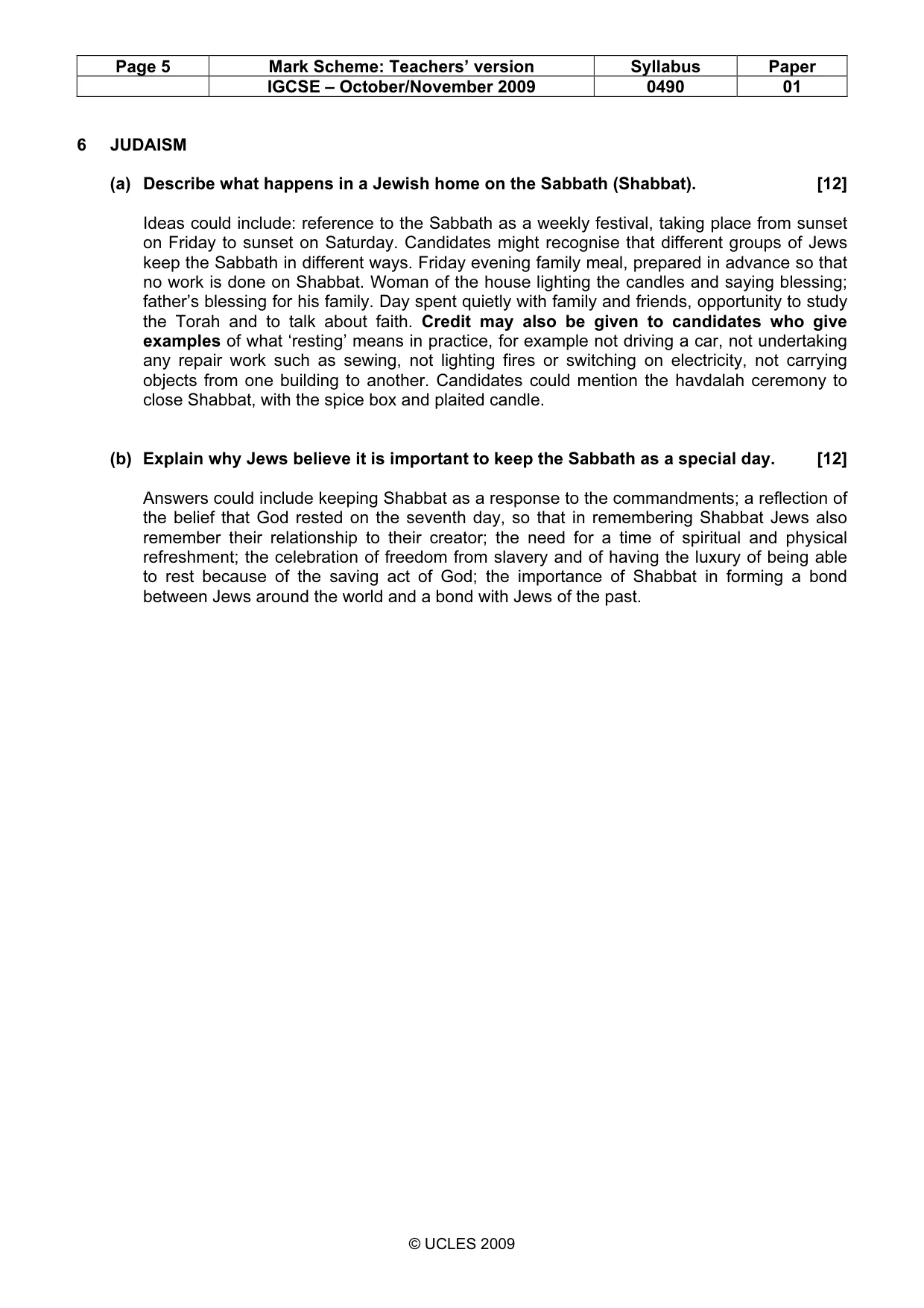 Mark scheme, page 5 of 6