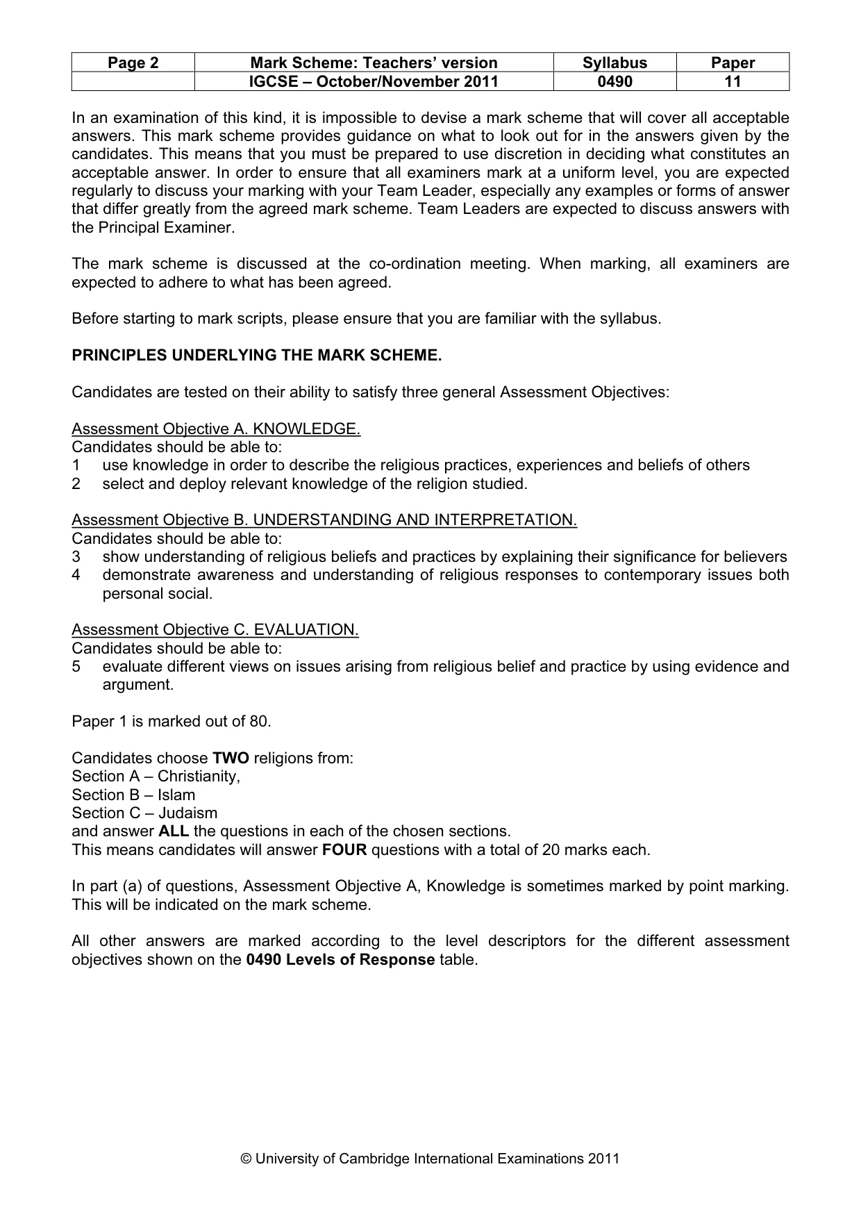 Mark scheme, page 2 of 14