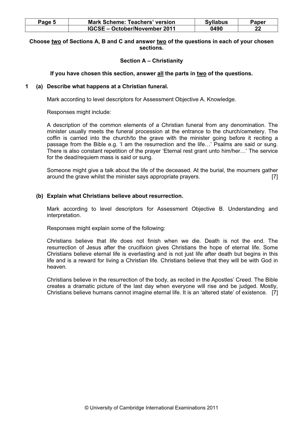 Mark scheme, page 5 of 17