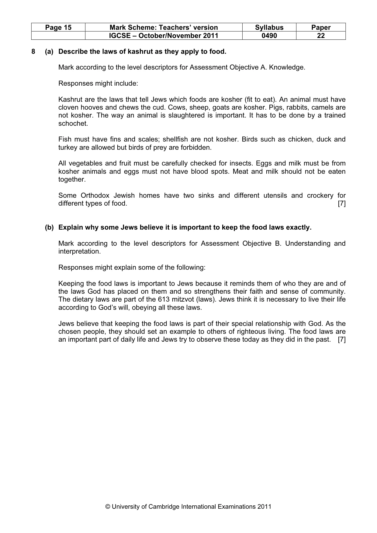 Mark scheme, page 15 of 17