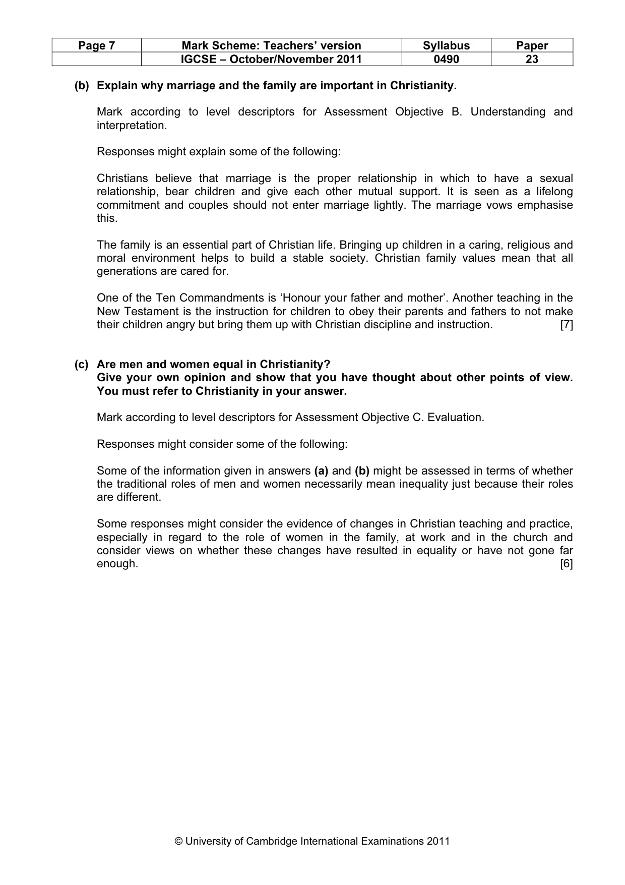 Mark scheme, page 7 of 17