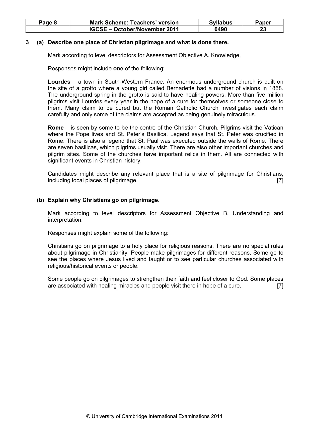 Mark scheme, page 8 of 17