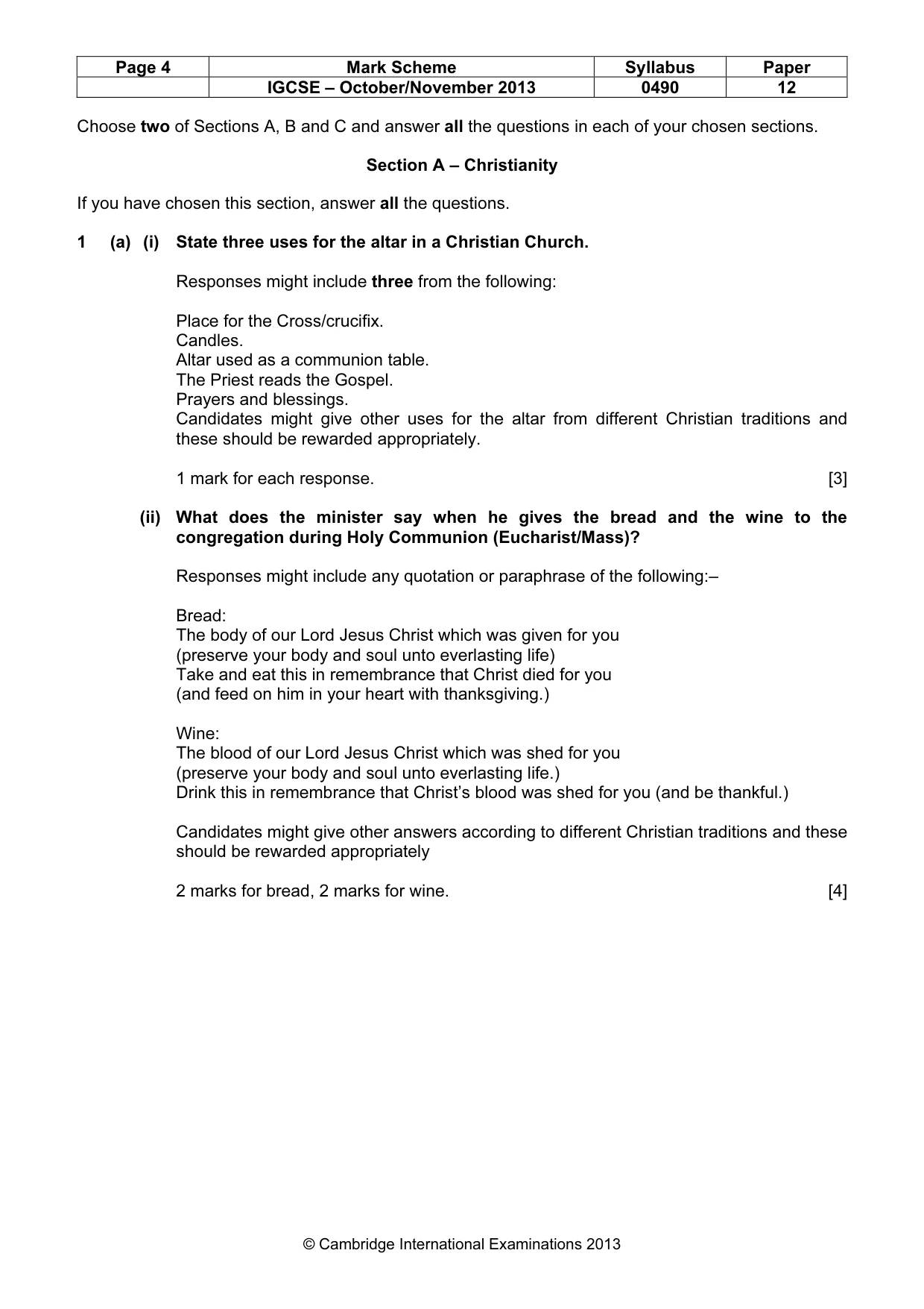 Mark scheme, page 4 of 15