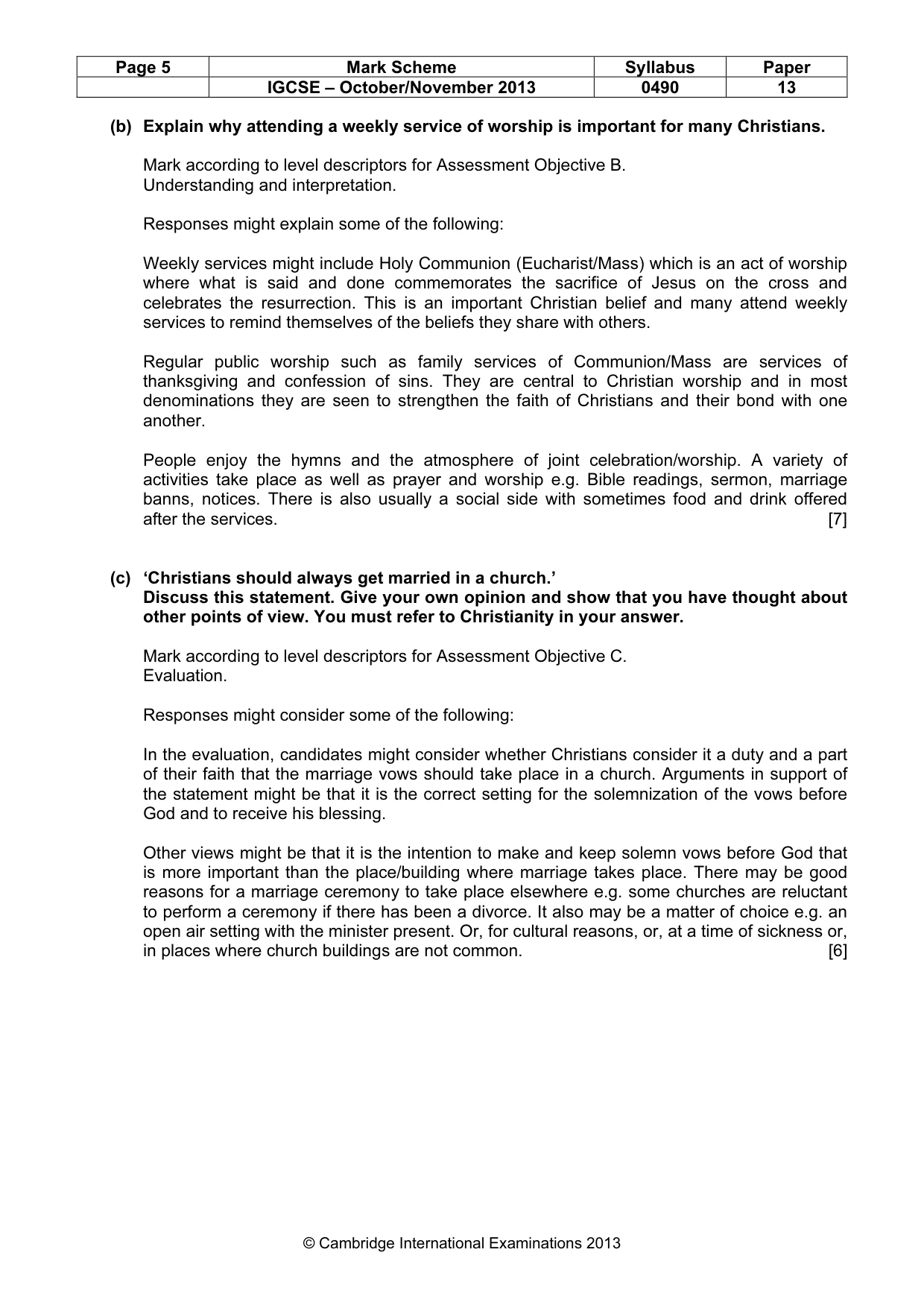 Mark scheme, page 5 of 15