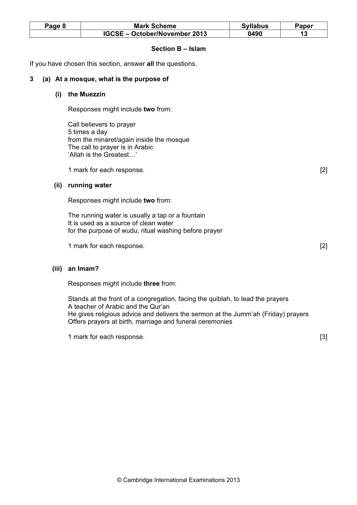 Mark scheme, page 8 of 15