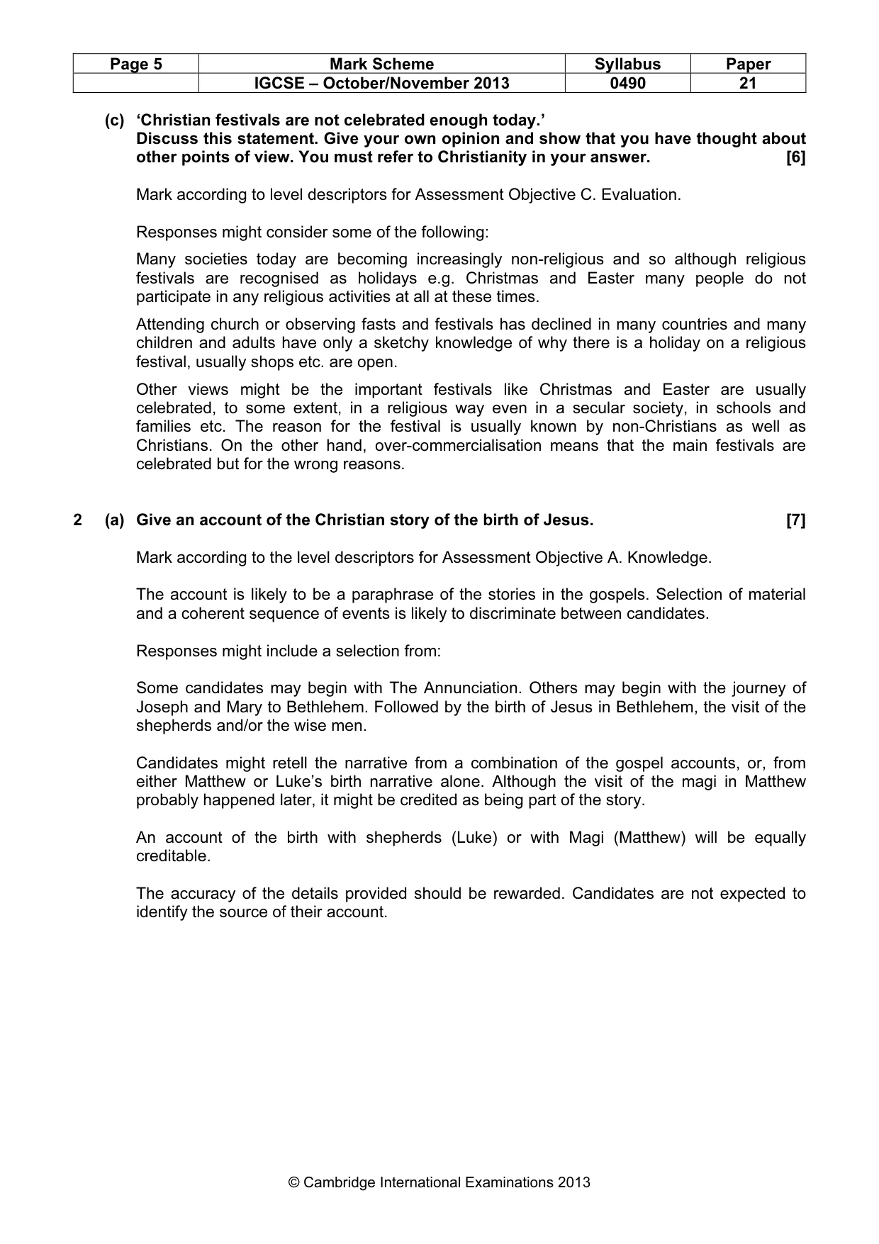 Mark scheme, page 5 of 17