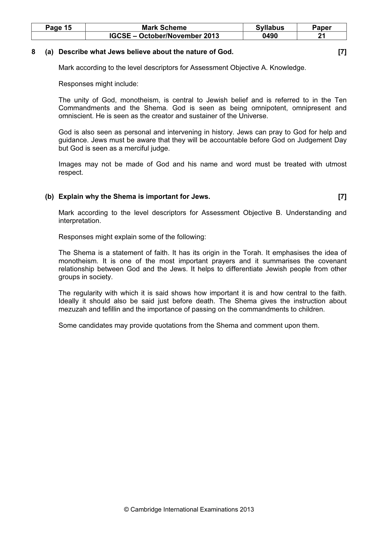 Mark scheme, page 15 of 17
