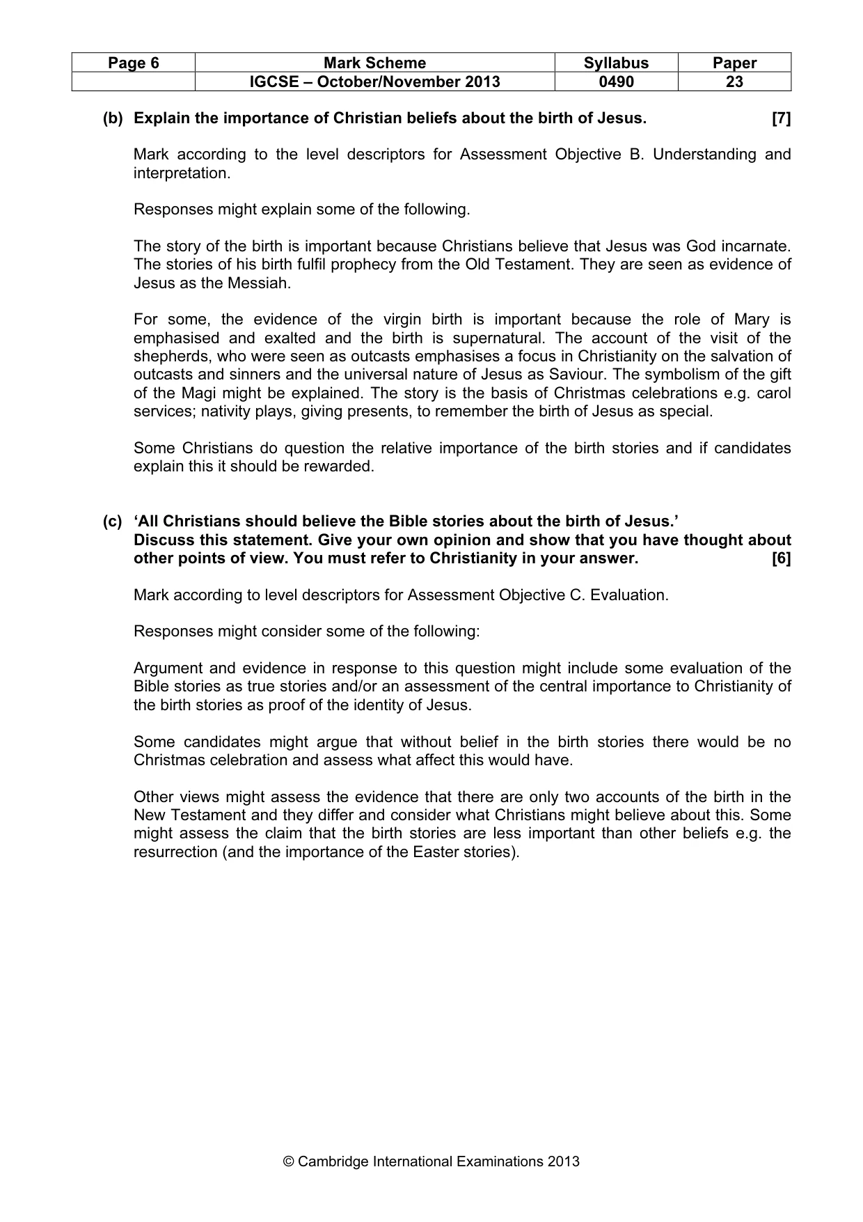 Mark scheme, page 6 of 17
