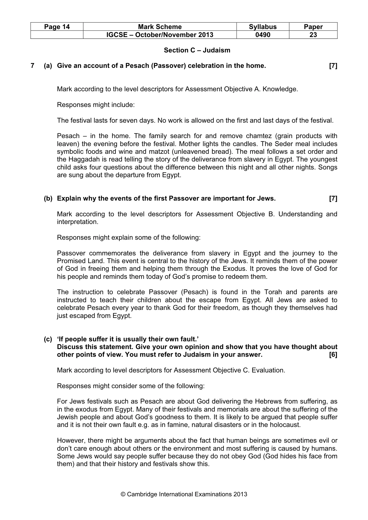 Mark scheme, page 14 of 17