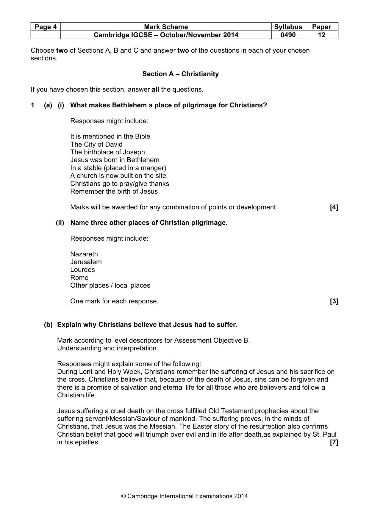 Mark scheme, page 4 of 14