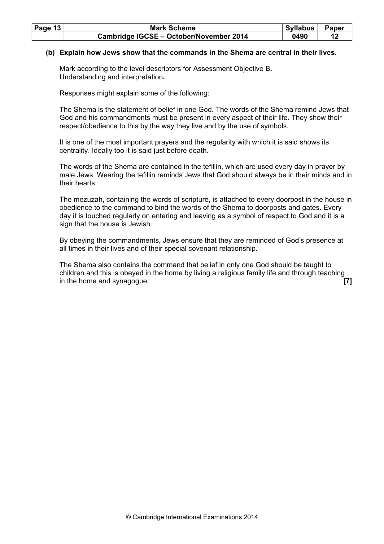 Mark scheme, page 13 of 14