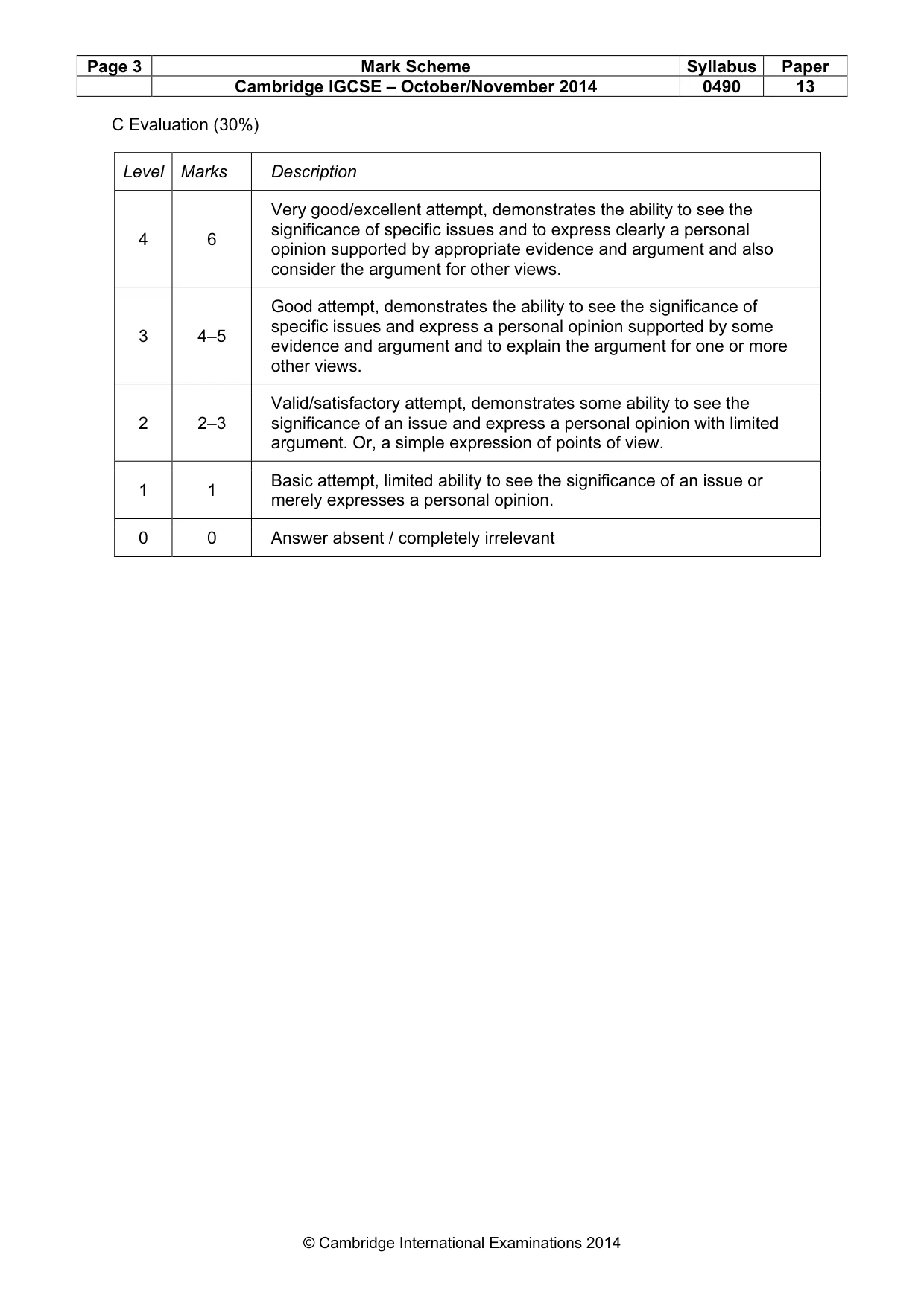 Mark scheme, page 3 of 14