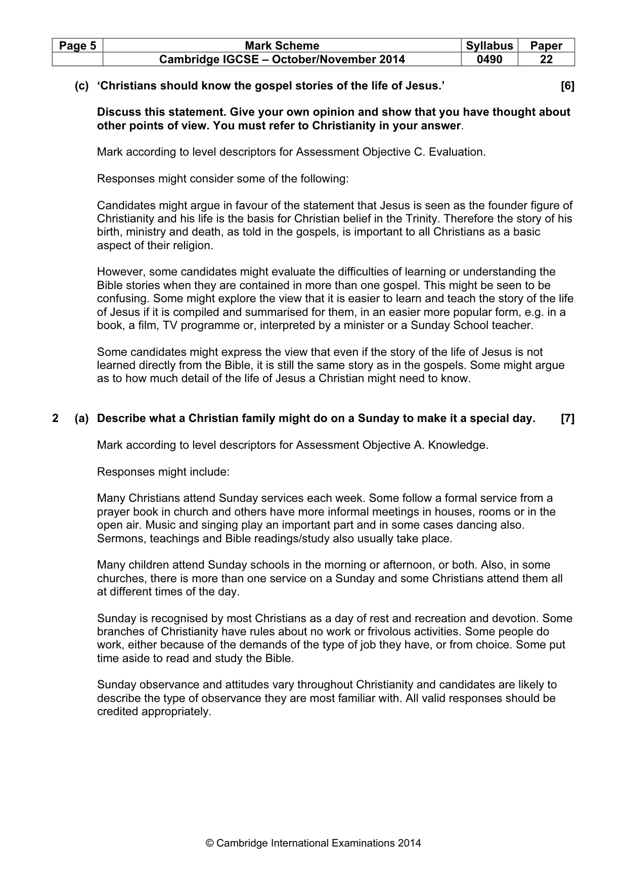 Mark scheme, page 5 of 17