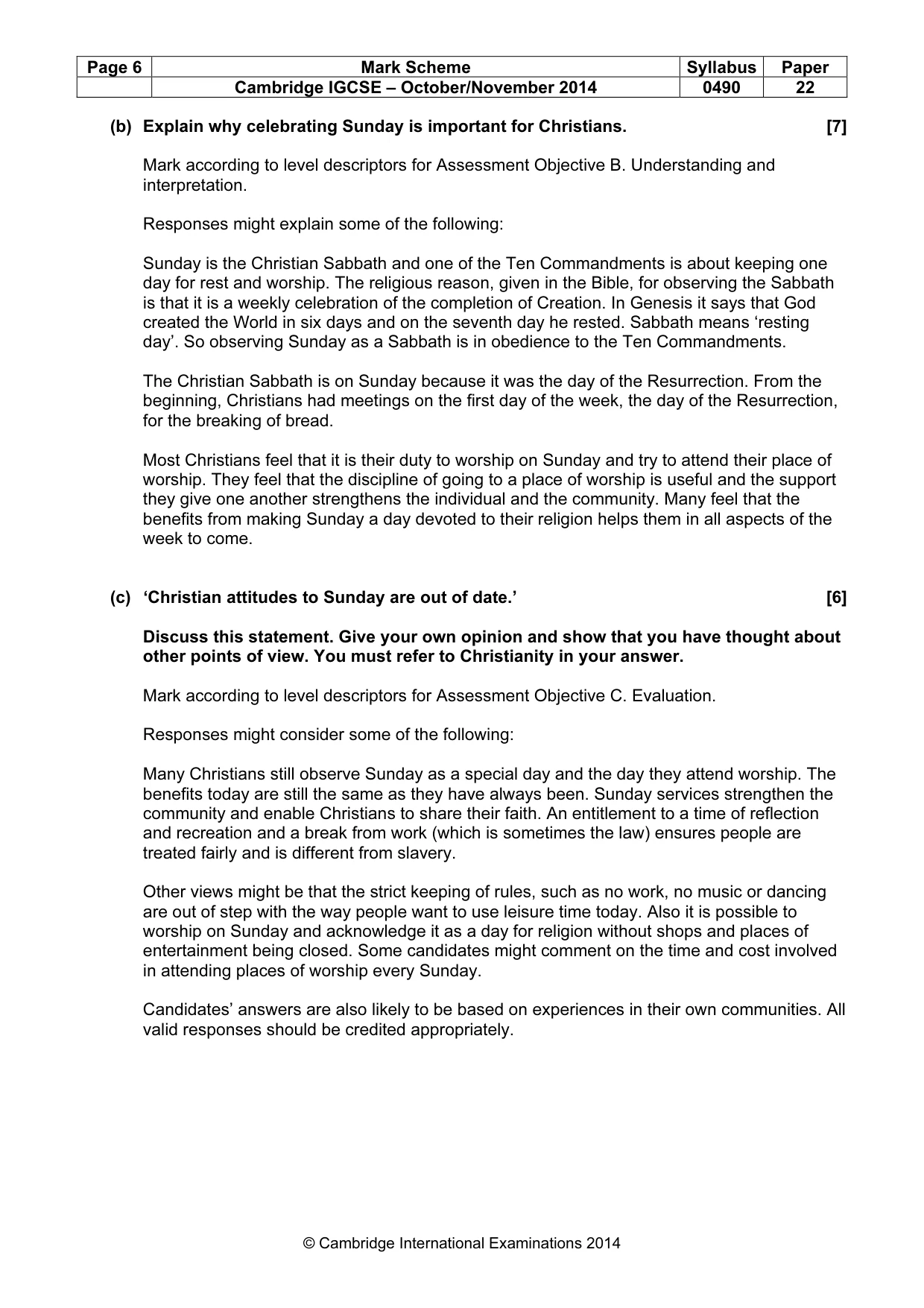 Mark scheme, page 6 of 17