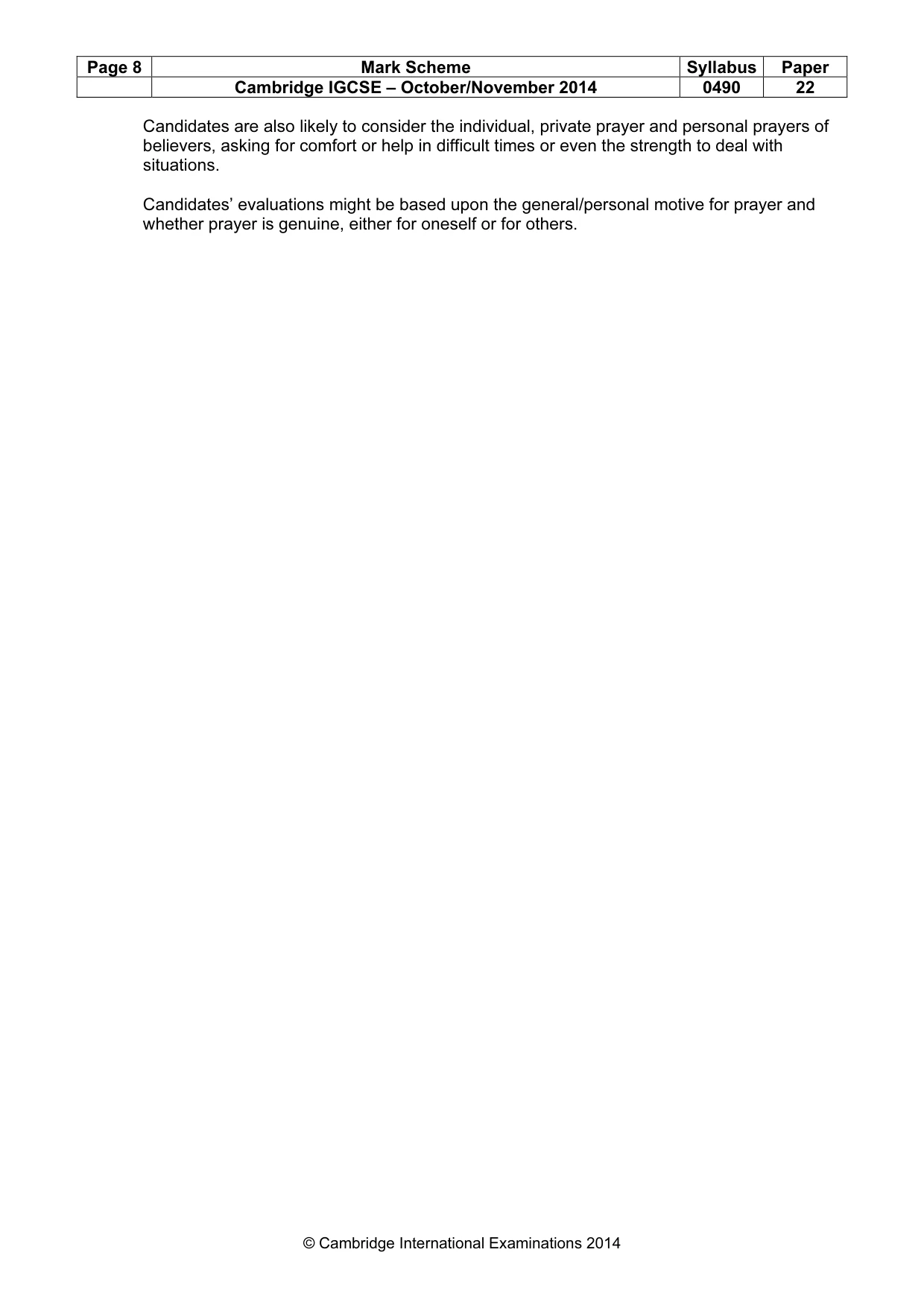 Mark scheme, page 8 of 17