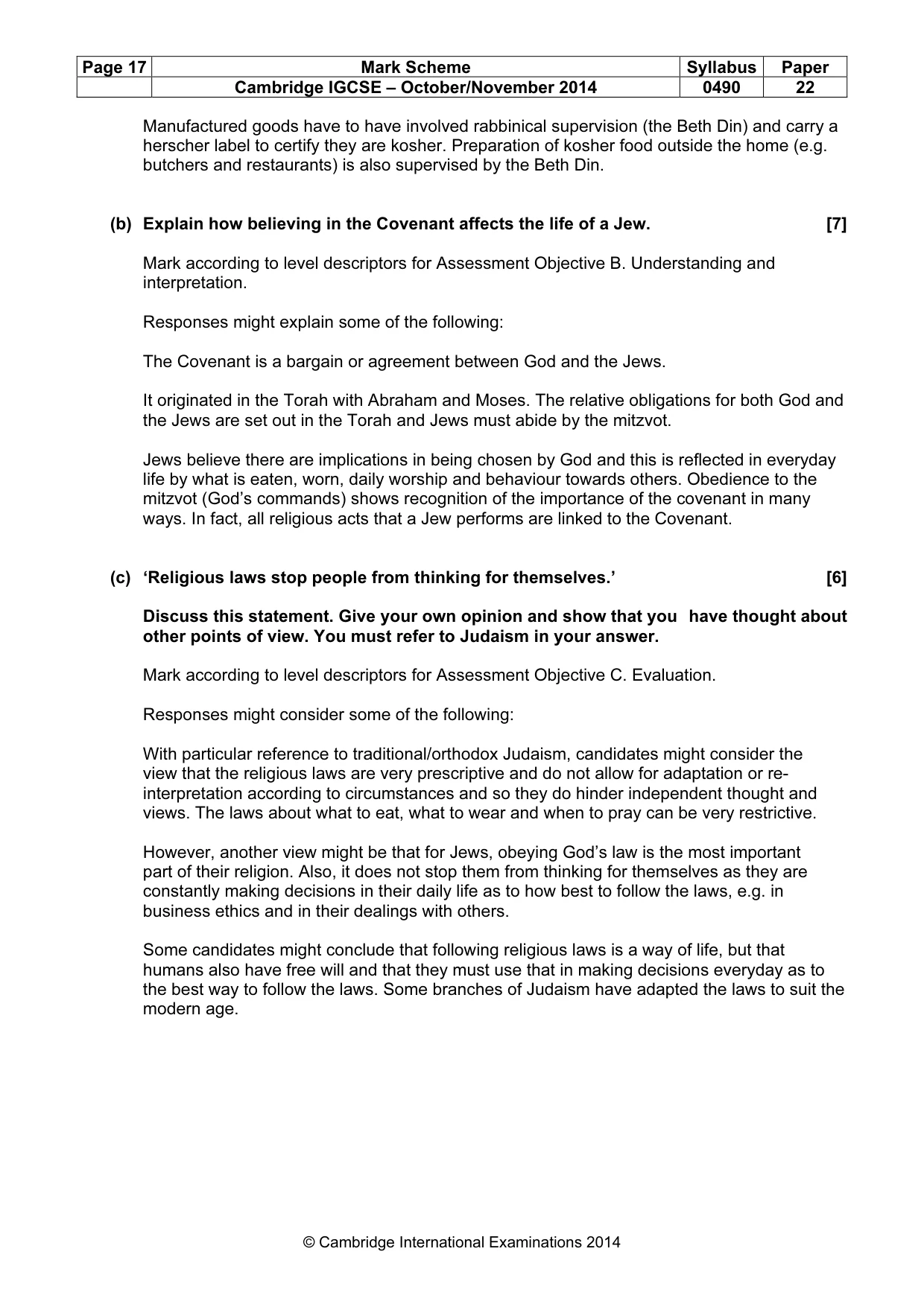 Mark scheme, page 17 of 17