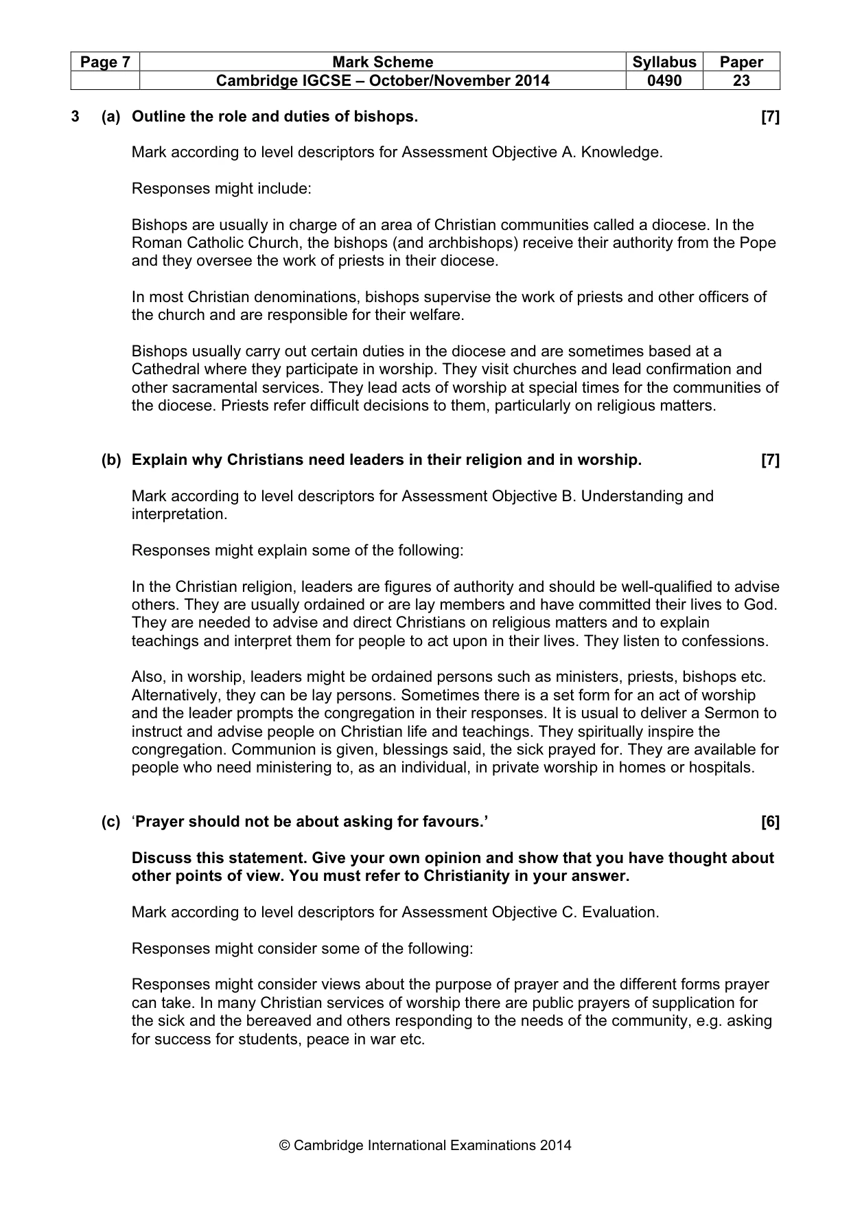 Mark scheme, page 7 of 17